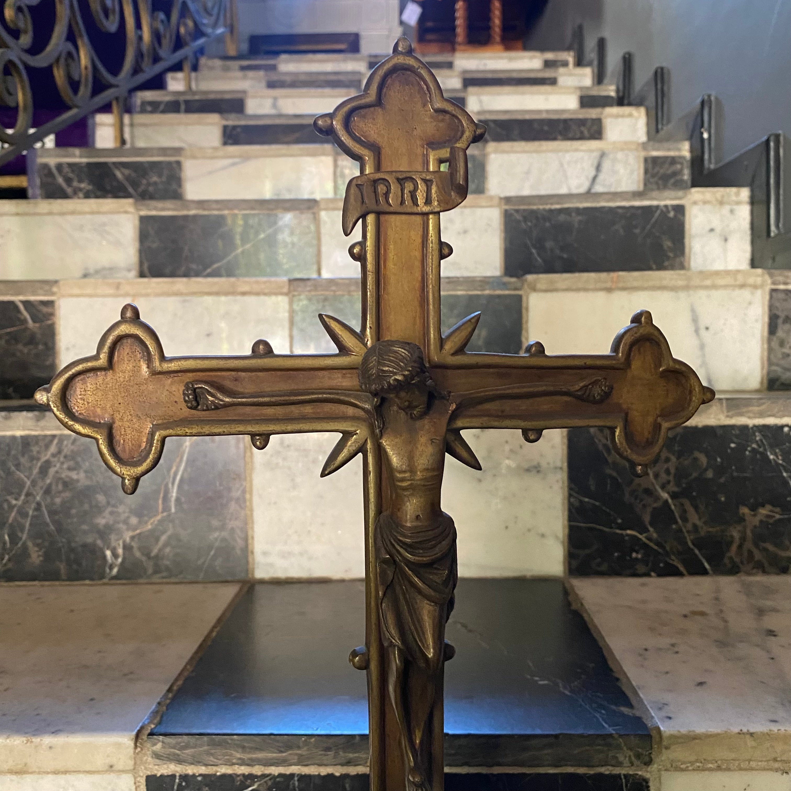 Brass Standing Crucifix - SOLD