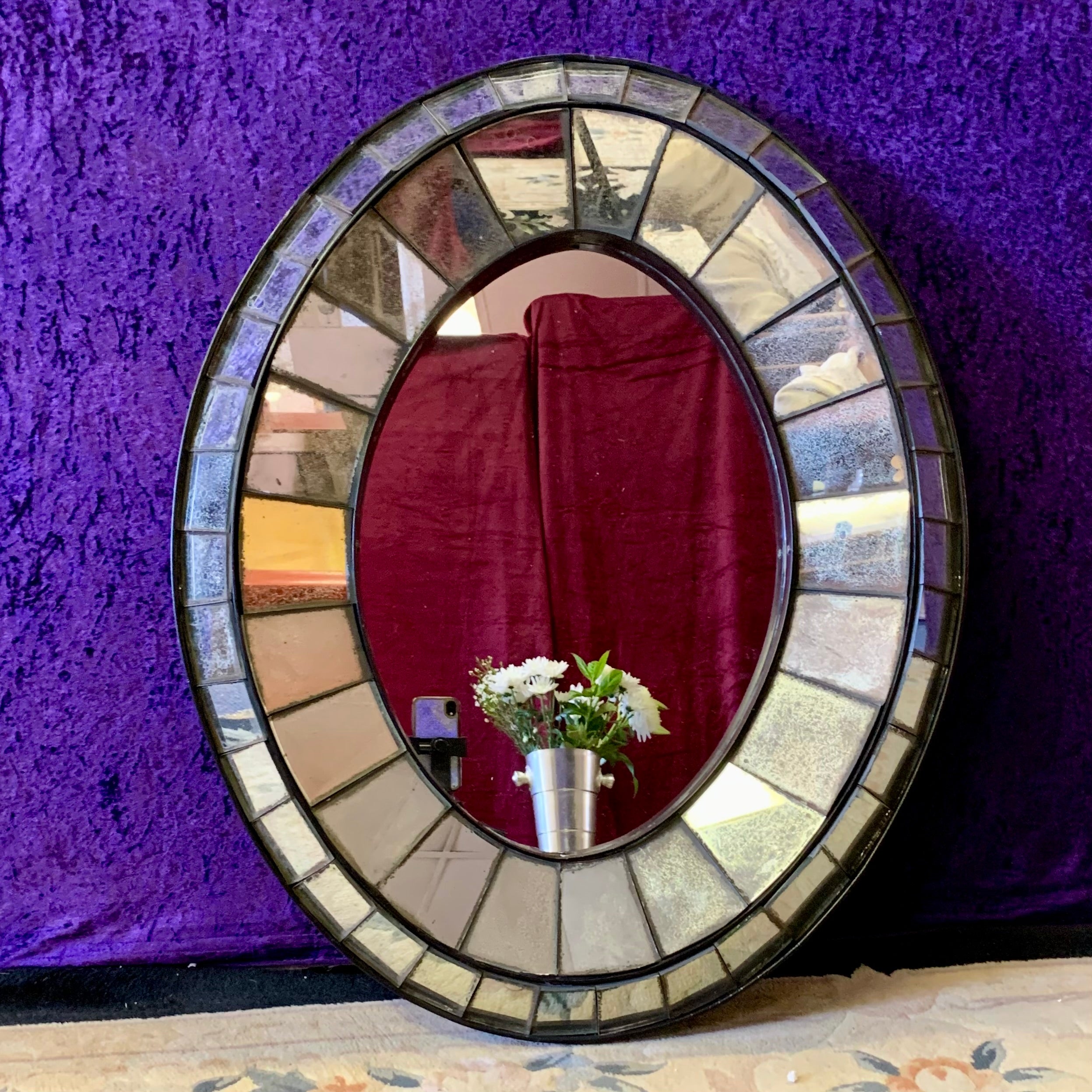 Aged Oval Mirror