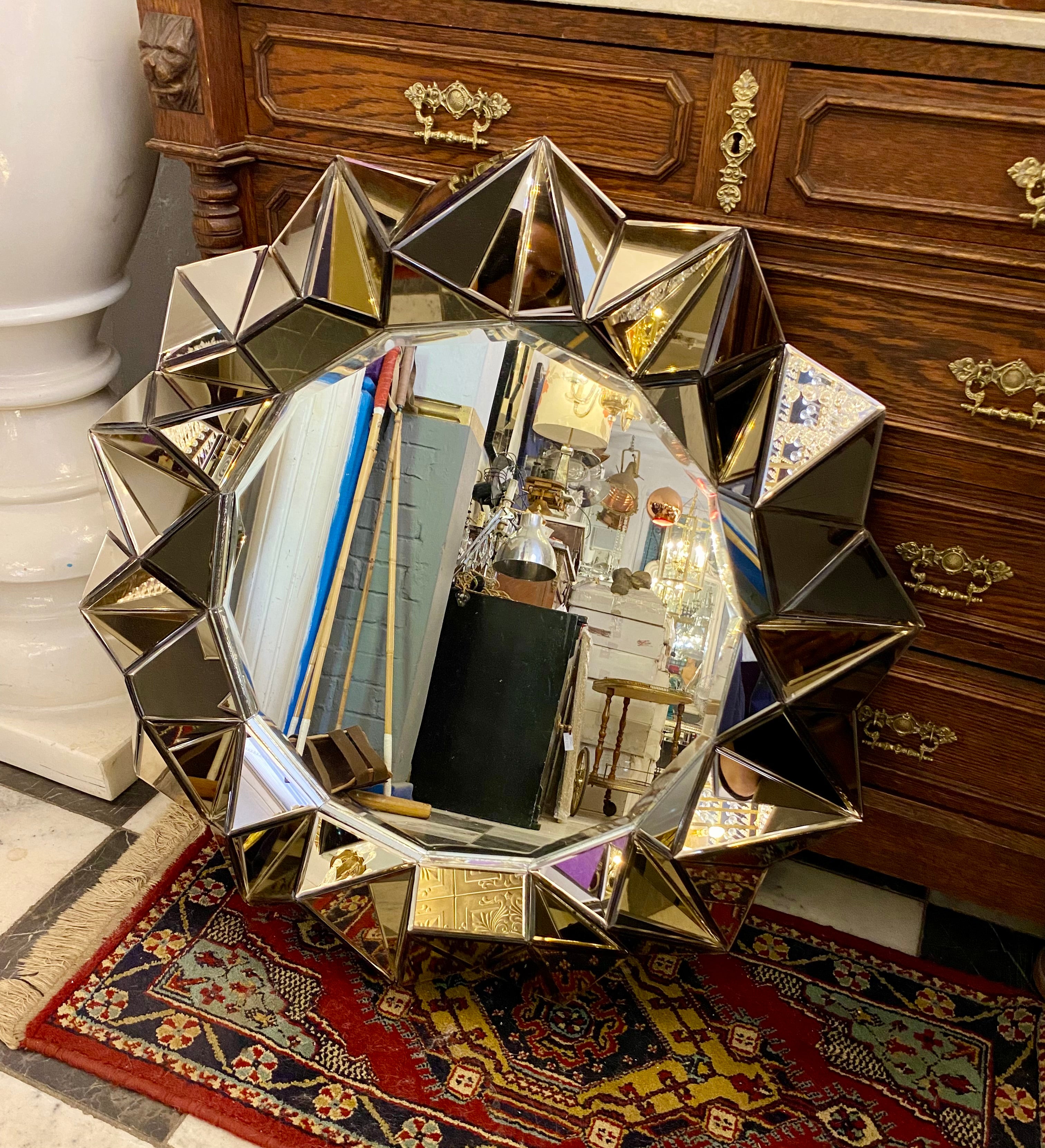 Modern Faceted Mirror - SOLD