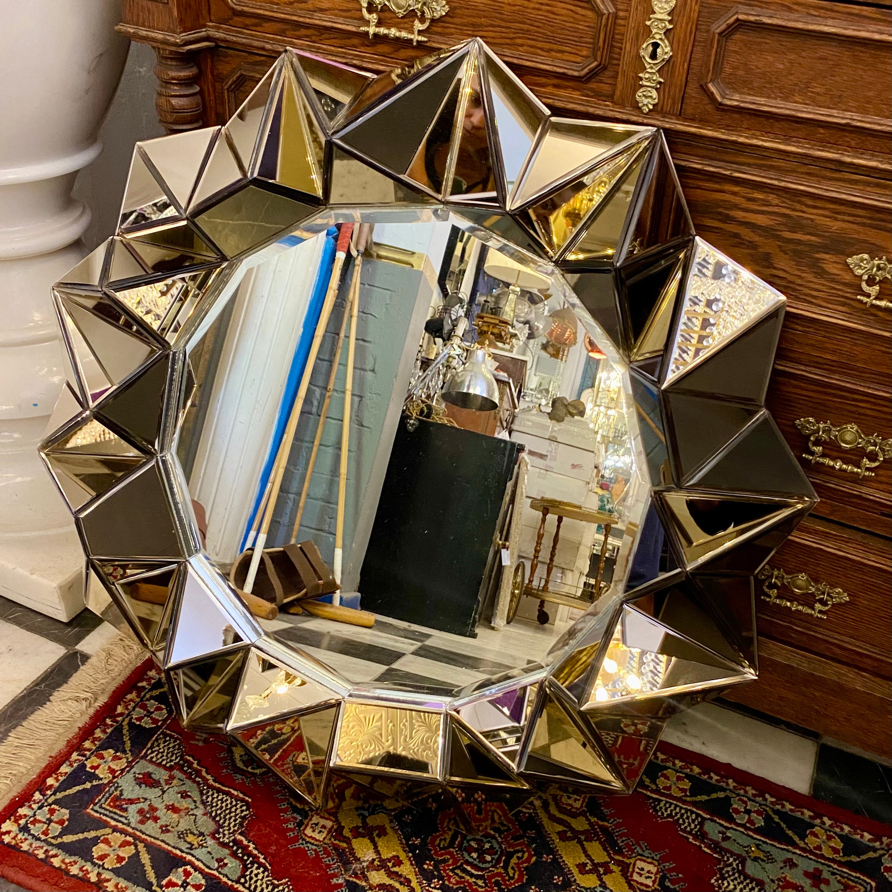 Modern Faceted Mirror - SOLD