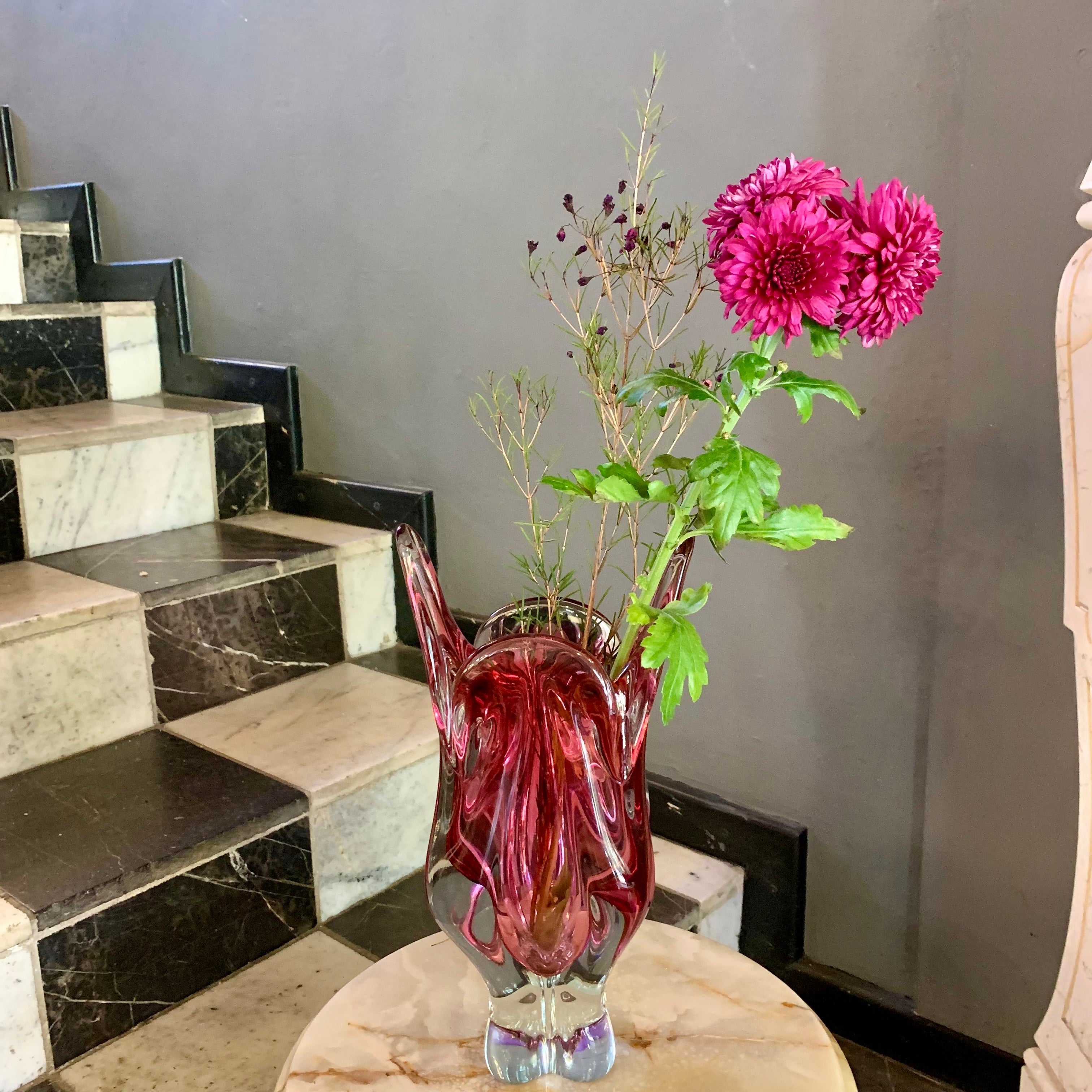 Stunning Pink Murano Glass Vases - SOLD