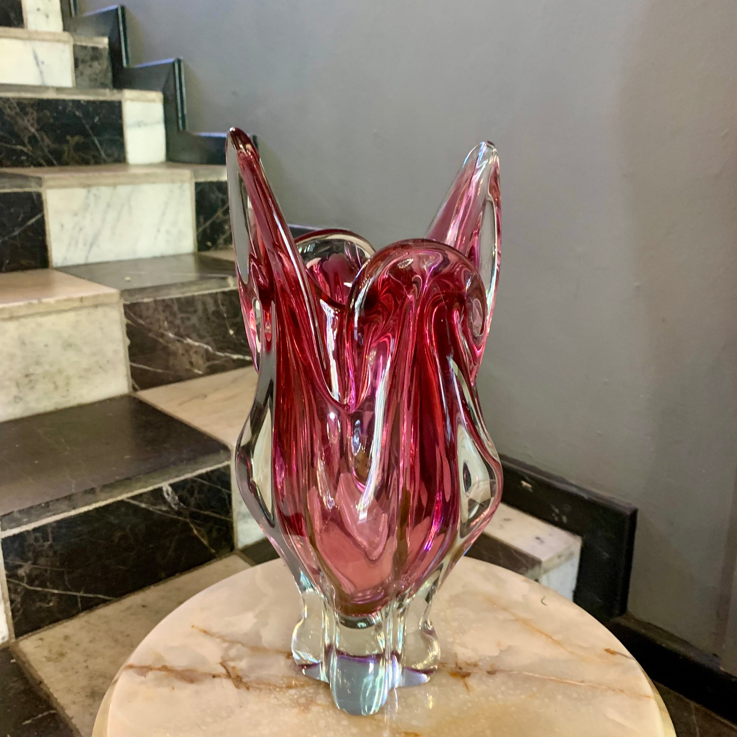 Stunning Pink Murano Glass Vases - SOLD