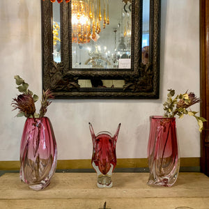 Stunning Pink Murano Glass Vases - SOLD