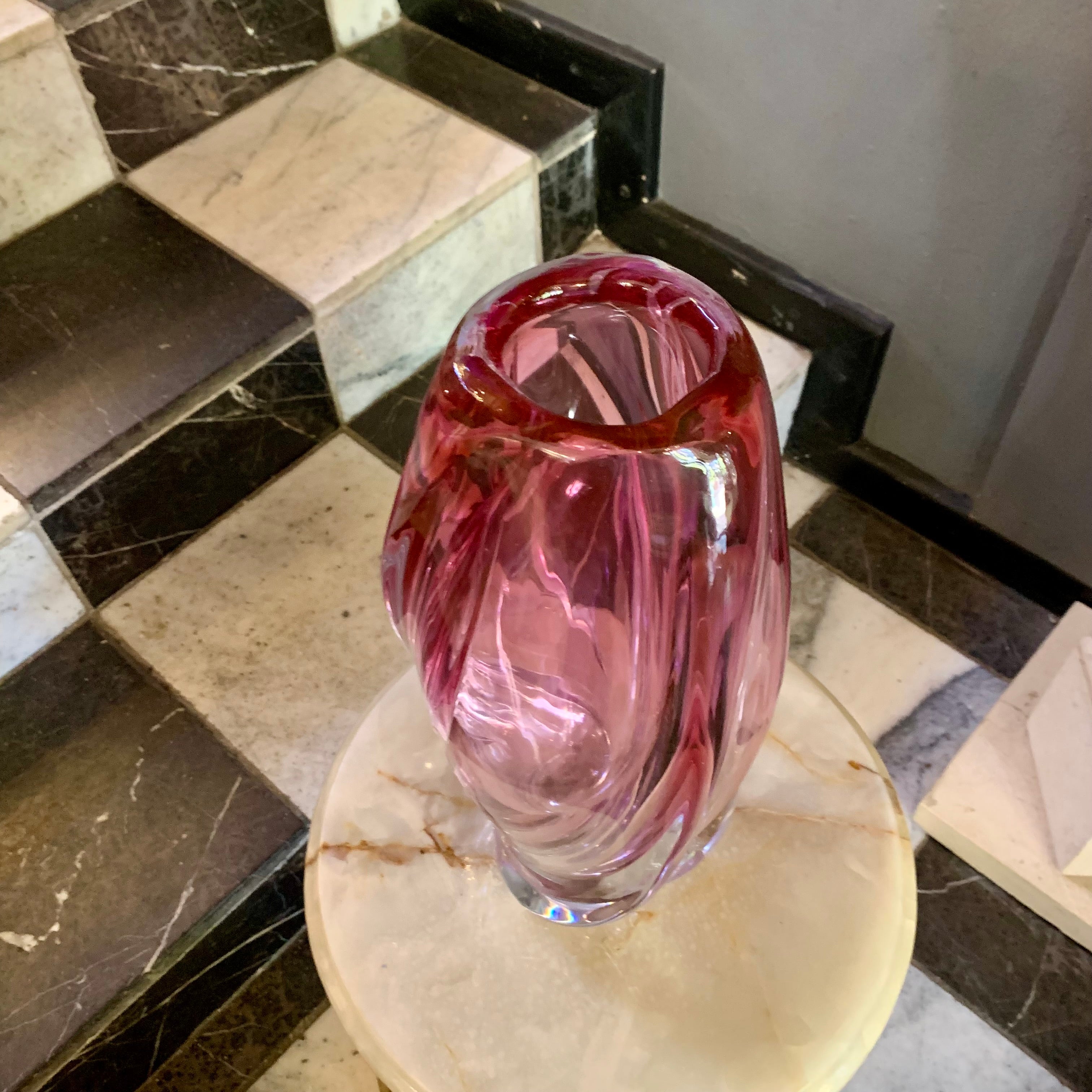 Stunning Pink Murano Glass Vases - SOLD