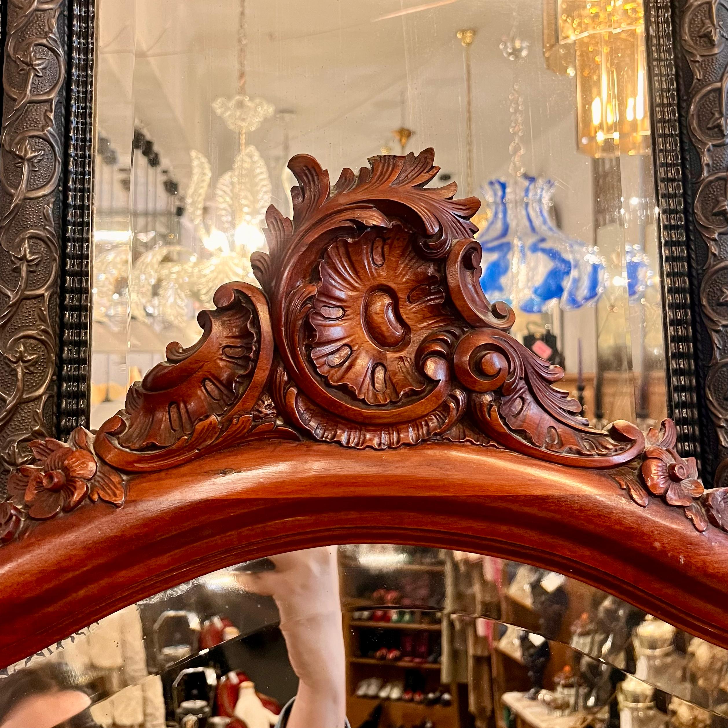Antique Wash Table with Mottled Orange Marble Top