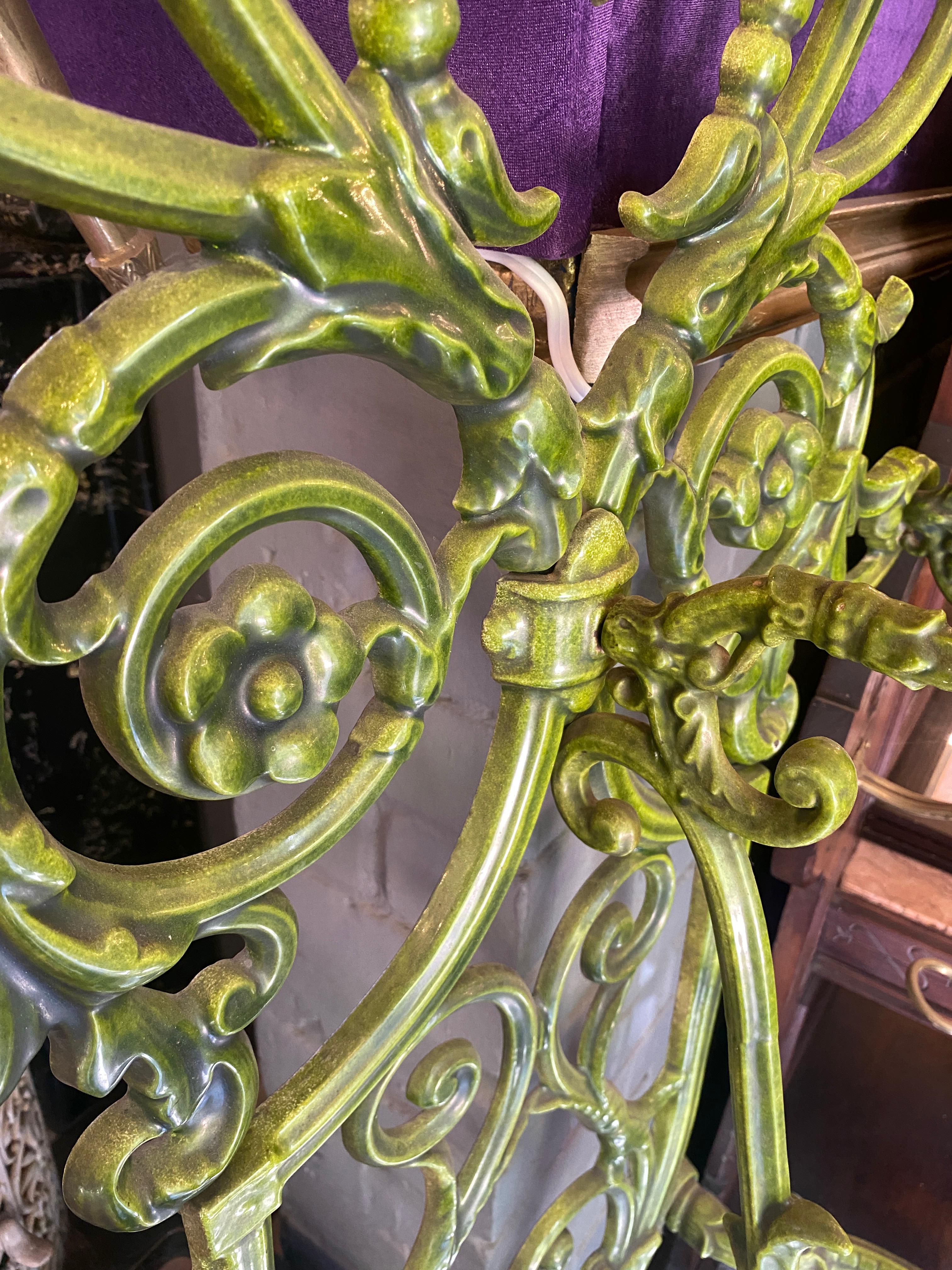 Incredible Art Nouveau Enameled Hall Stand