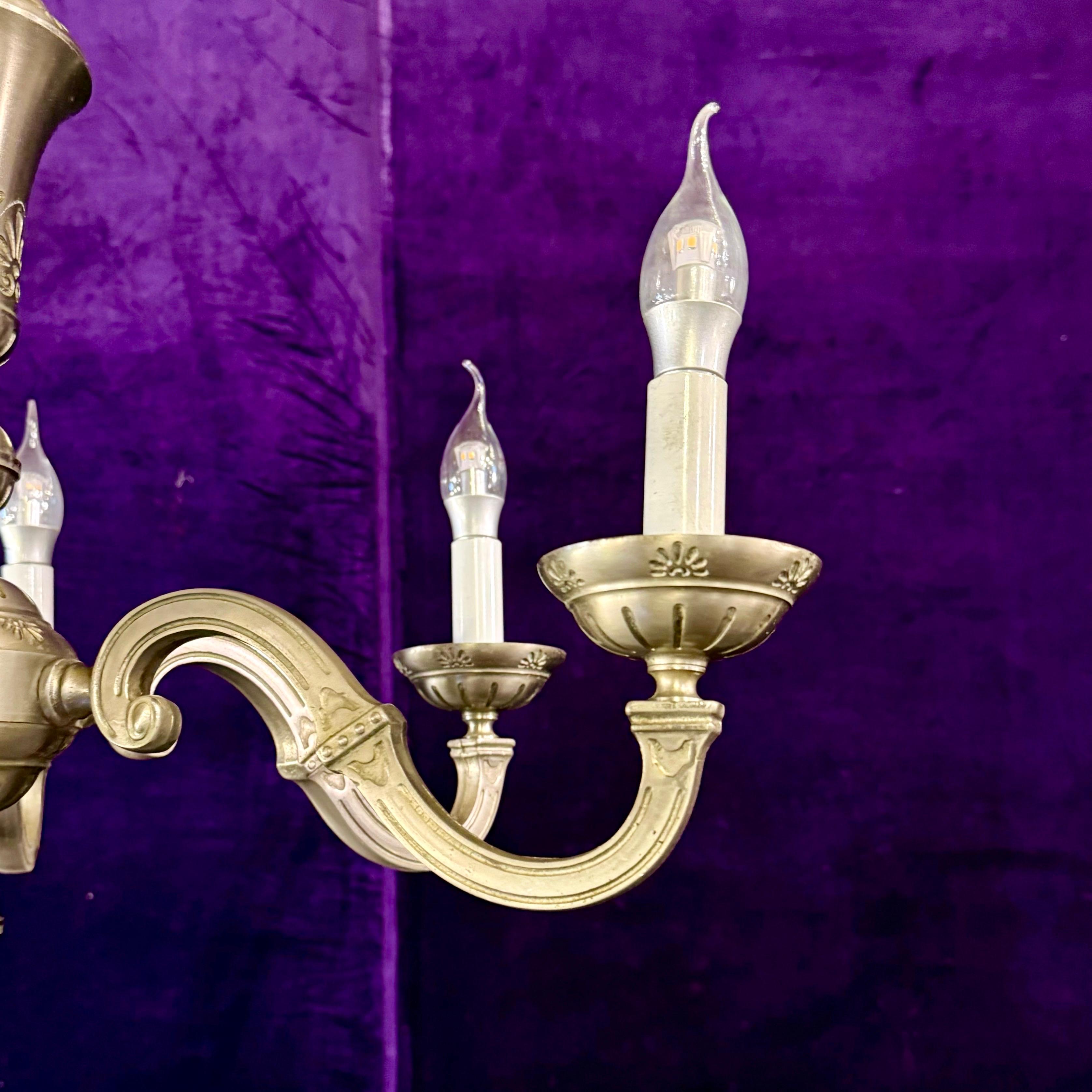 Aged Nickel Plated Chandelier