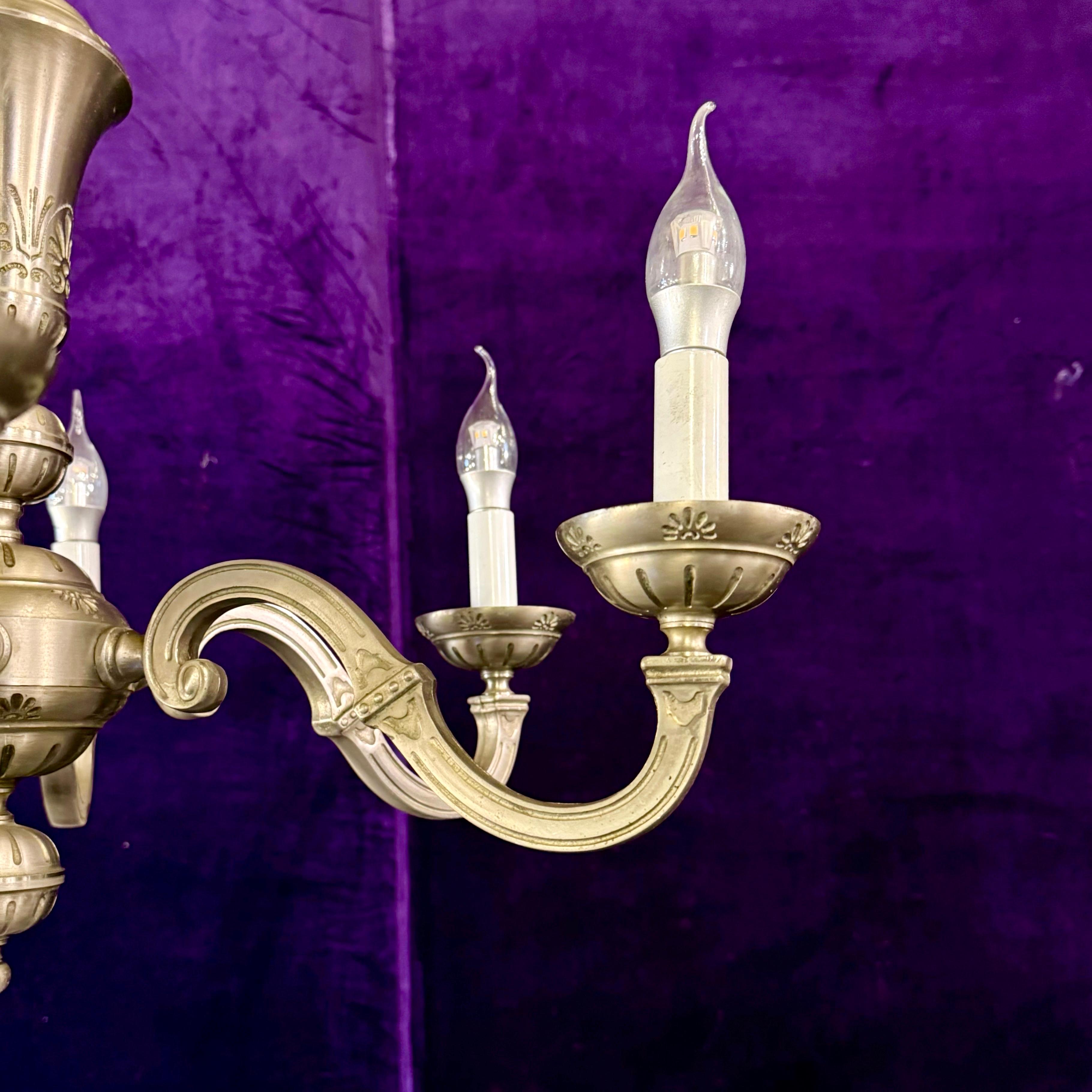 Aged Nickel Plated Chandelier