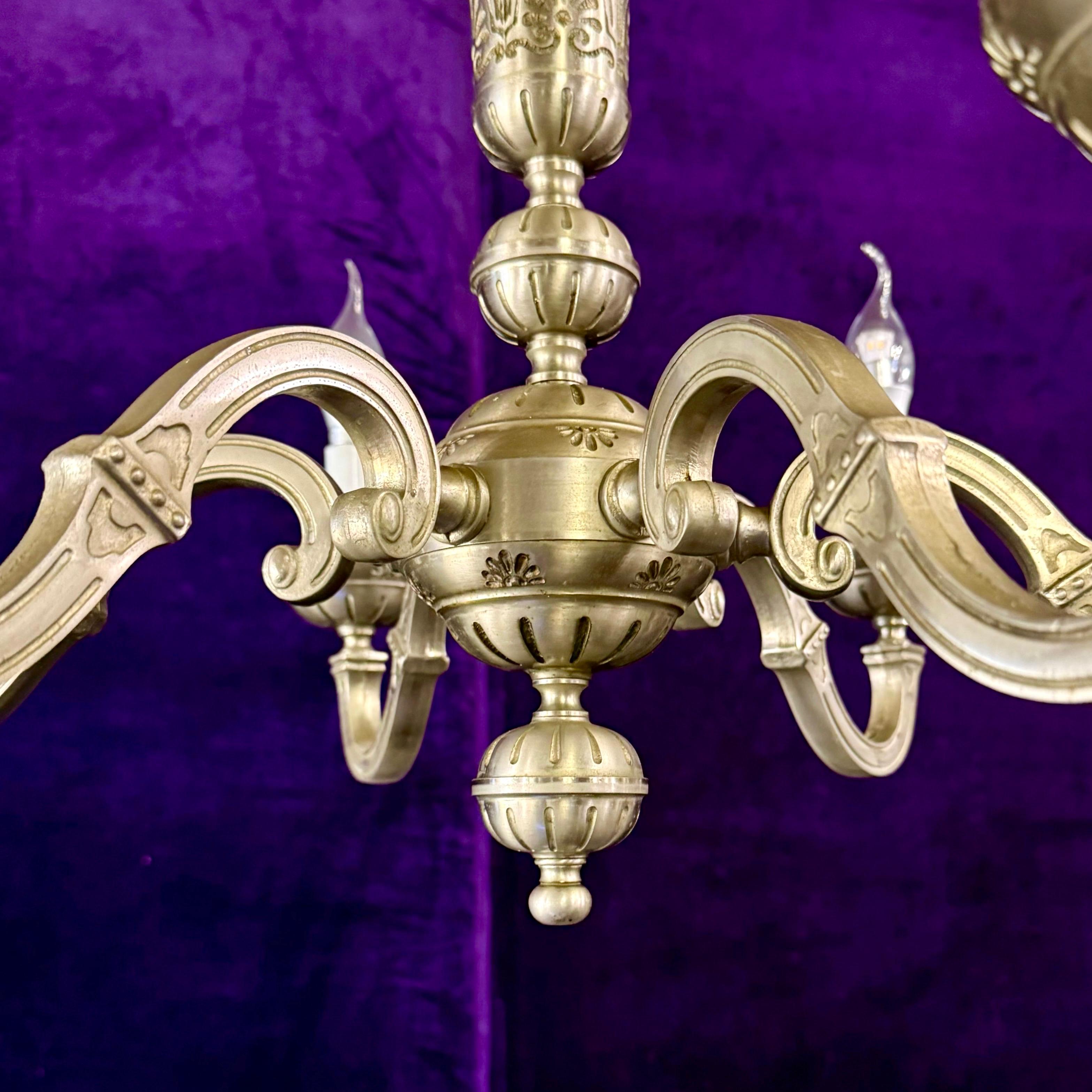 Aged Nickel Plated Chandelier