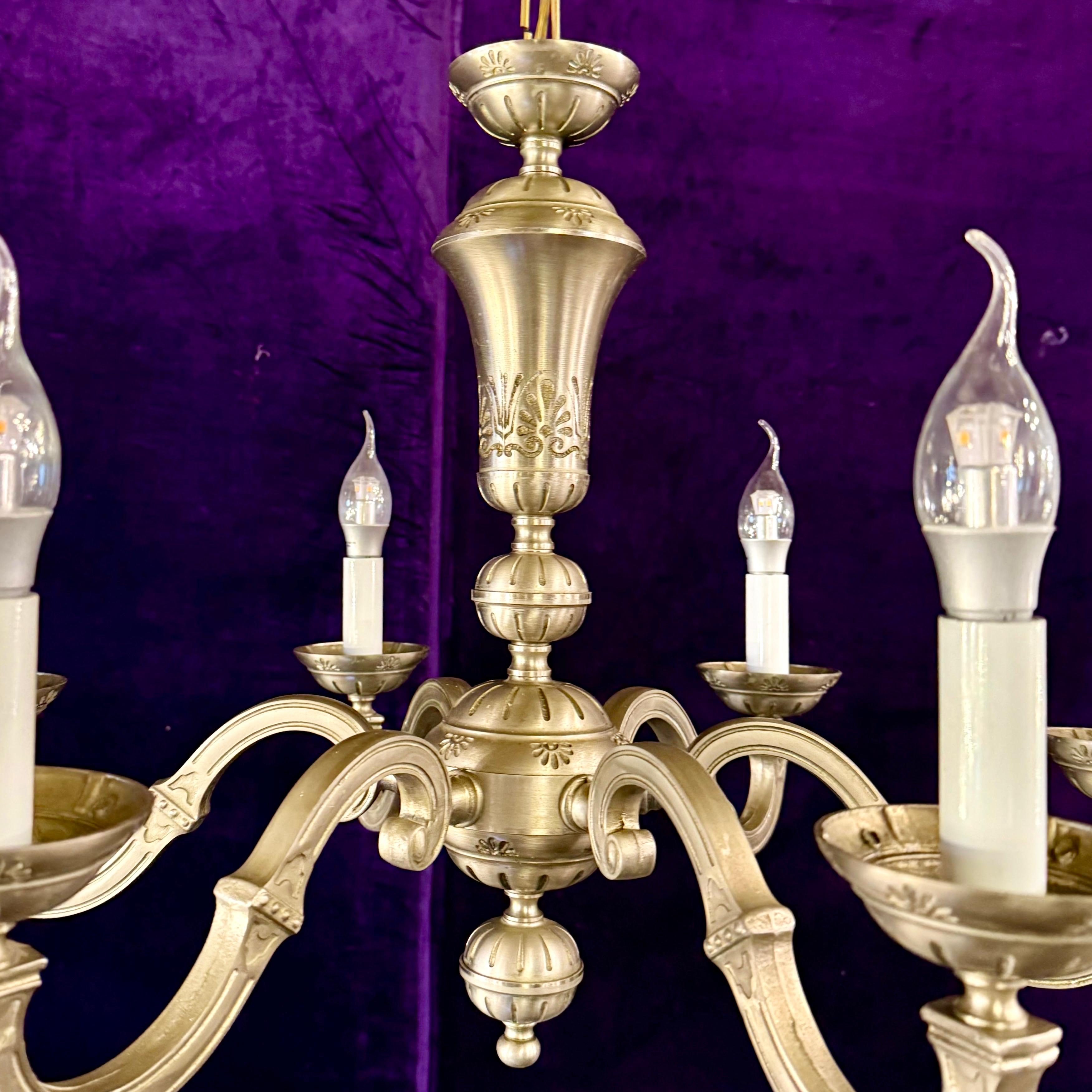 Aged Nickel Plated Chandelier