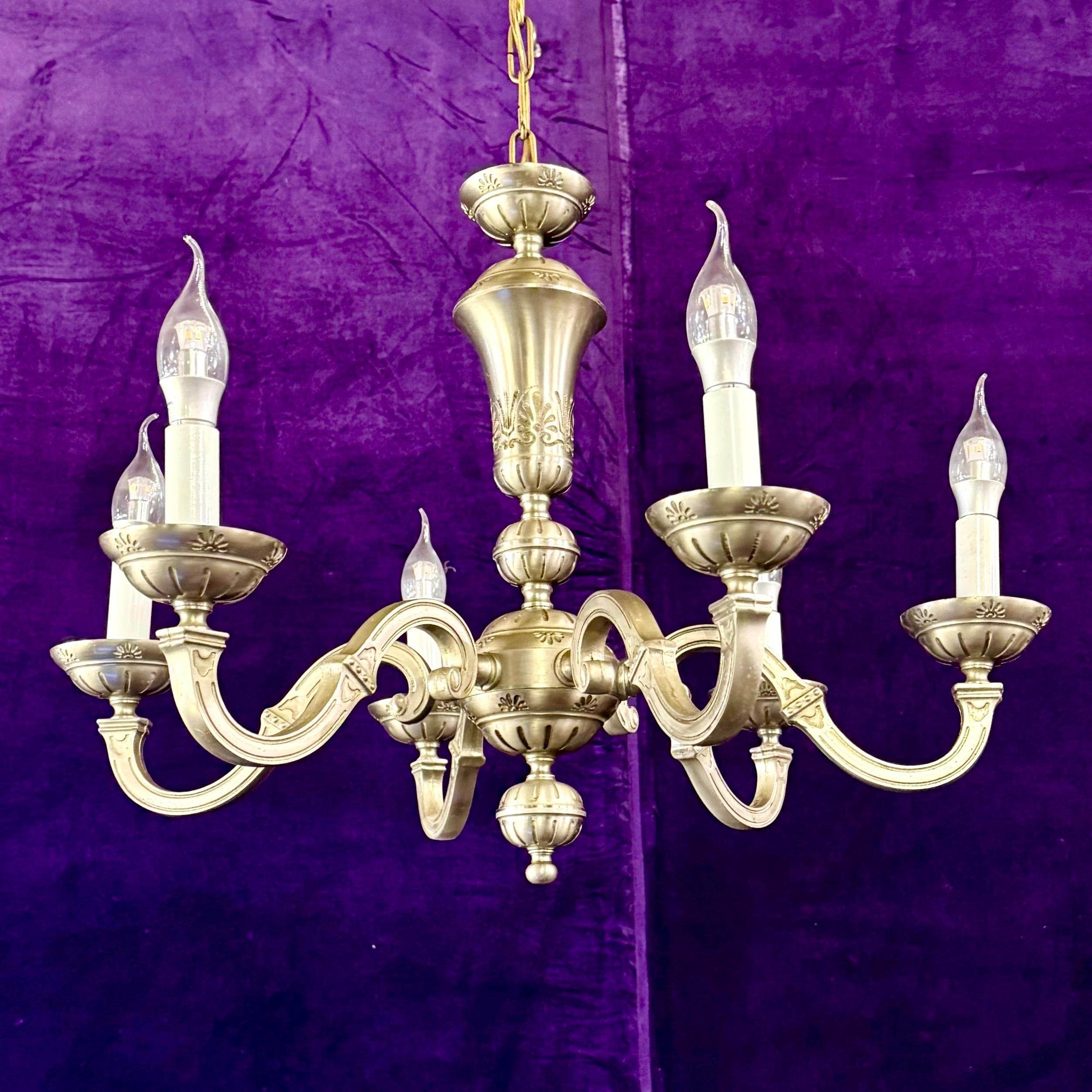 Aged Nickel Plated Chandelier