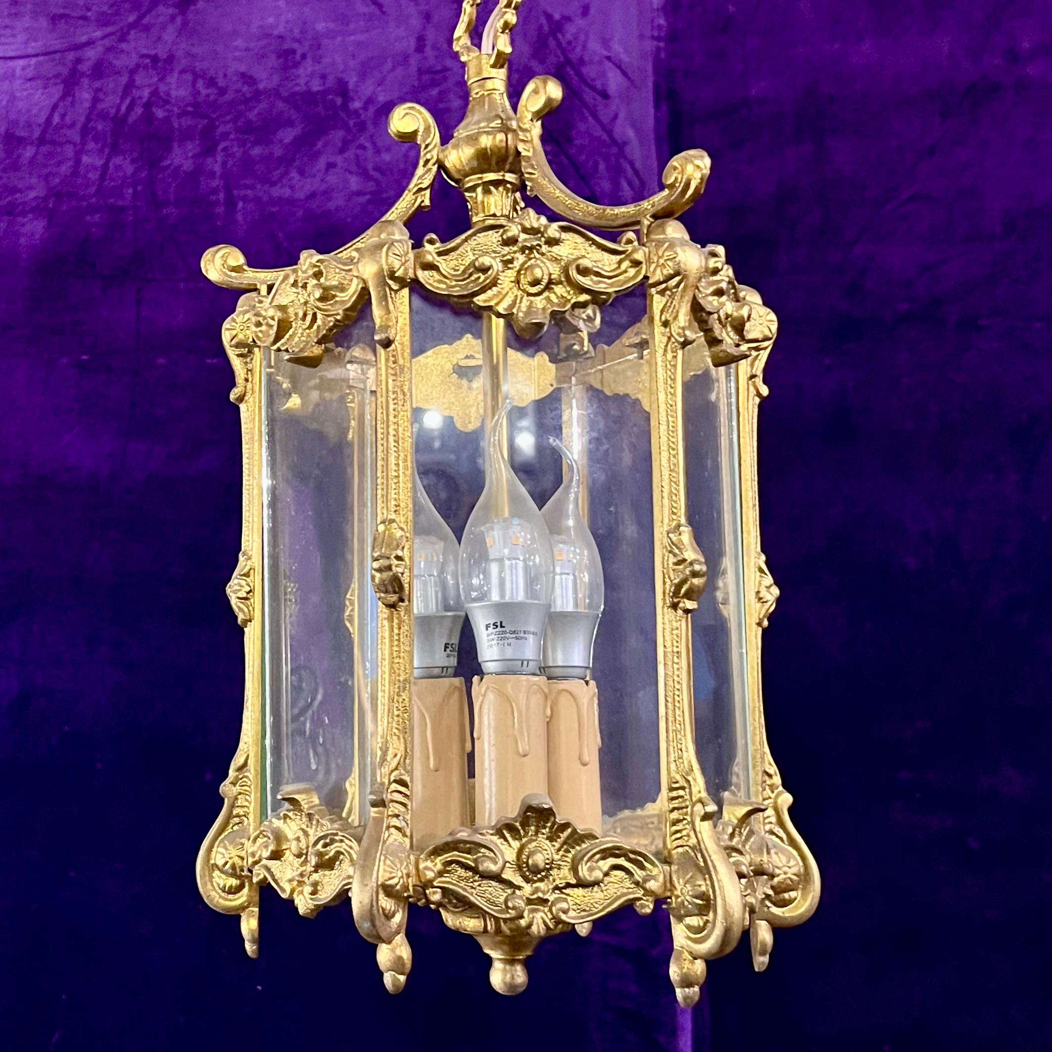 Antique French Brass Lantern