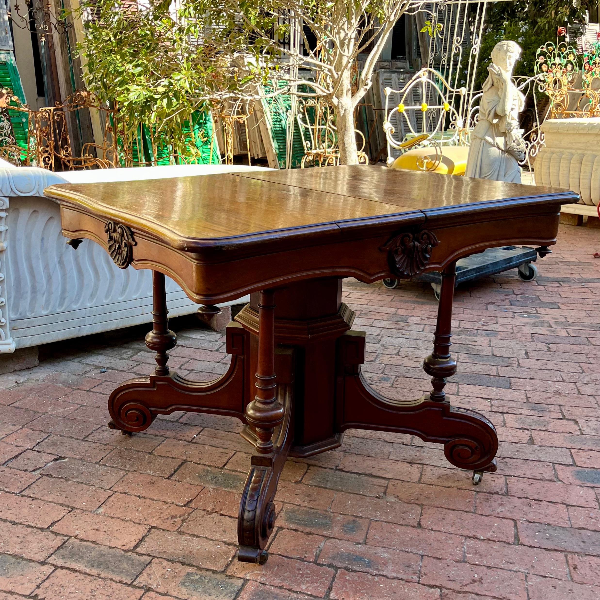 Victorian Mahogany Centre Table with Shell Carving, c. 1870