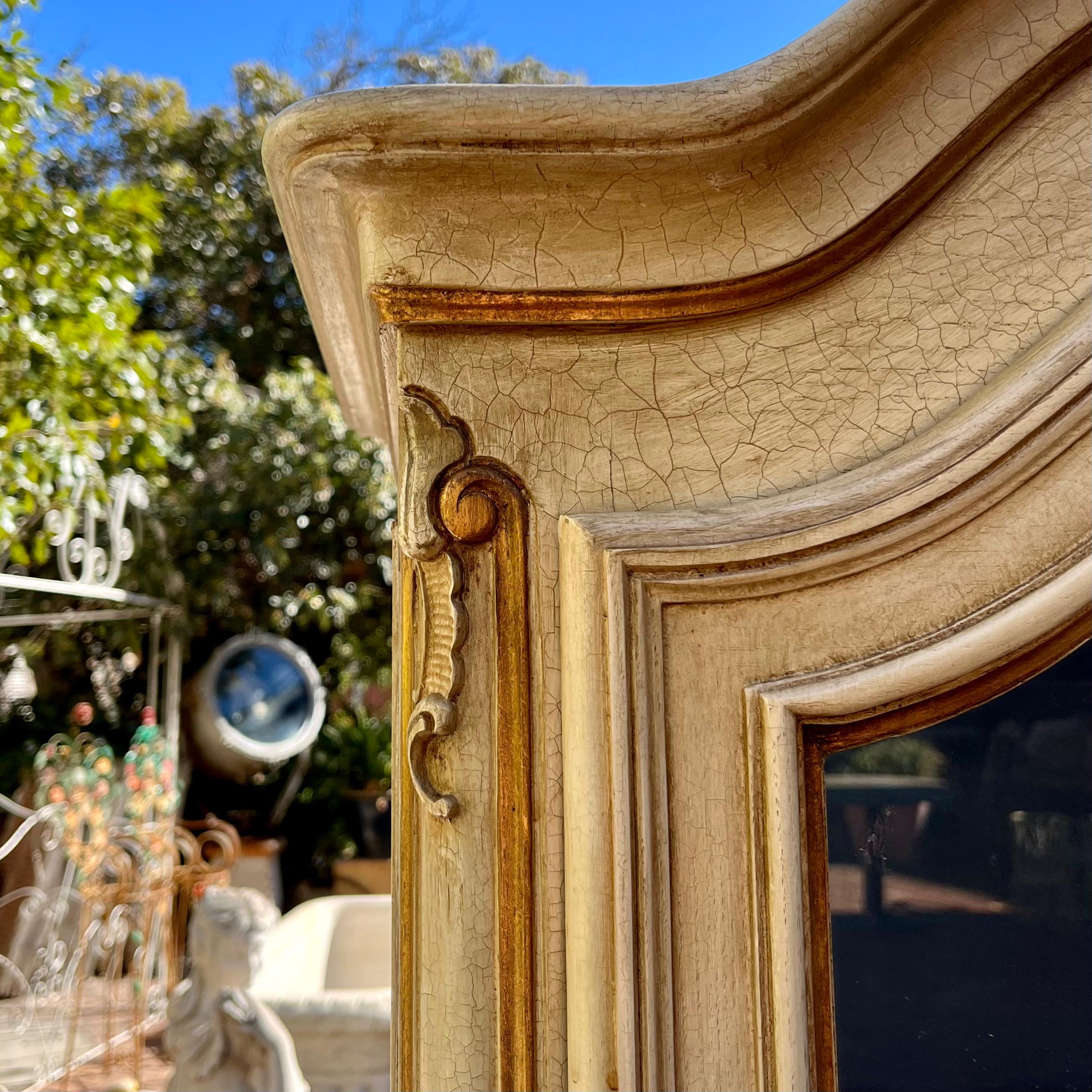 Antique French Buttercream Yellow Display Cabinet