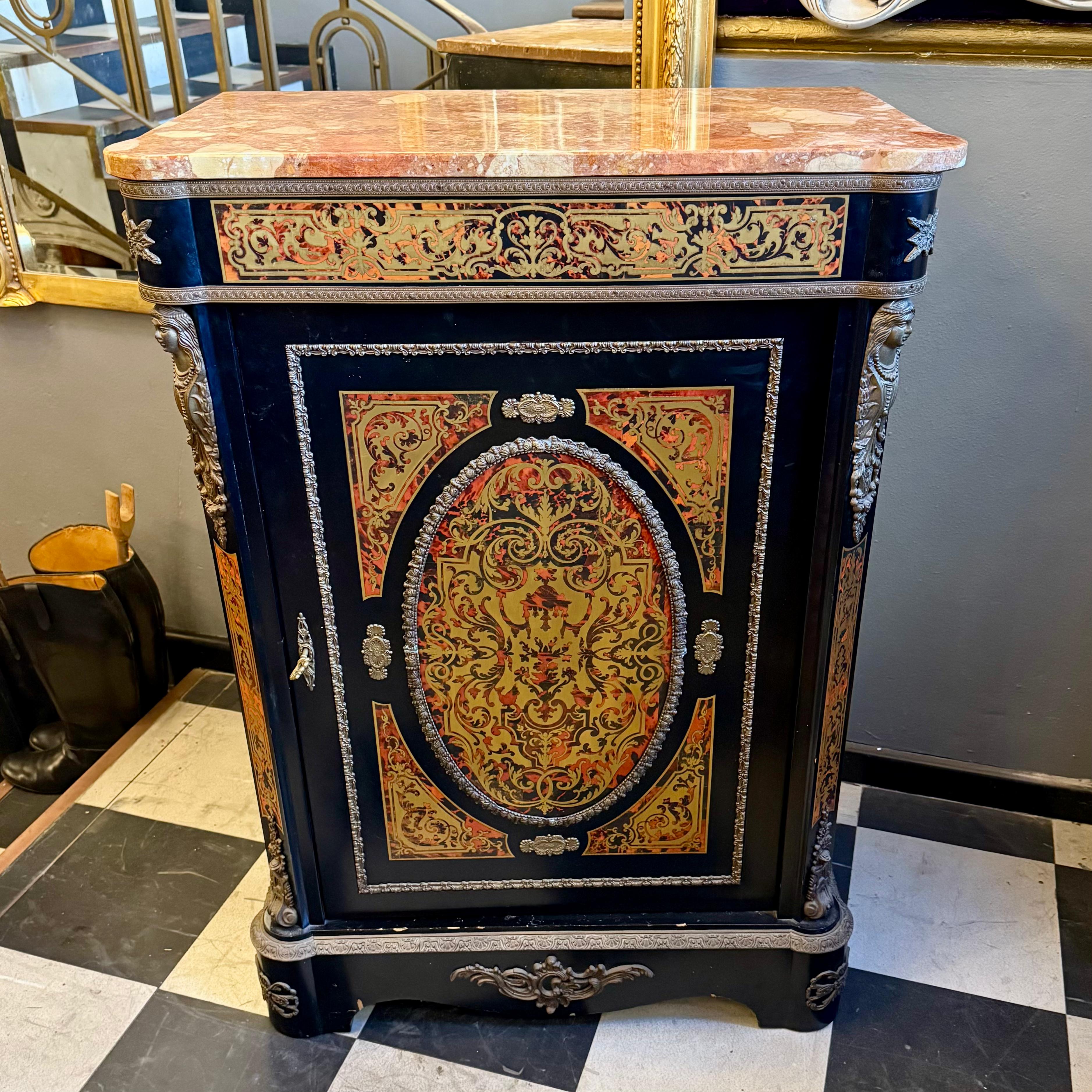 Vintage Boulle-Style Cabinet, 20th Century