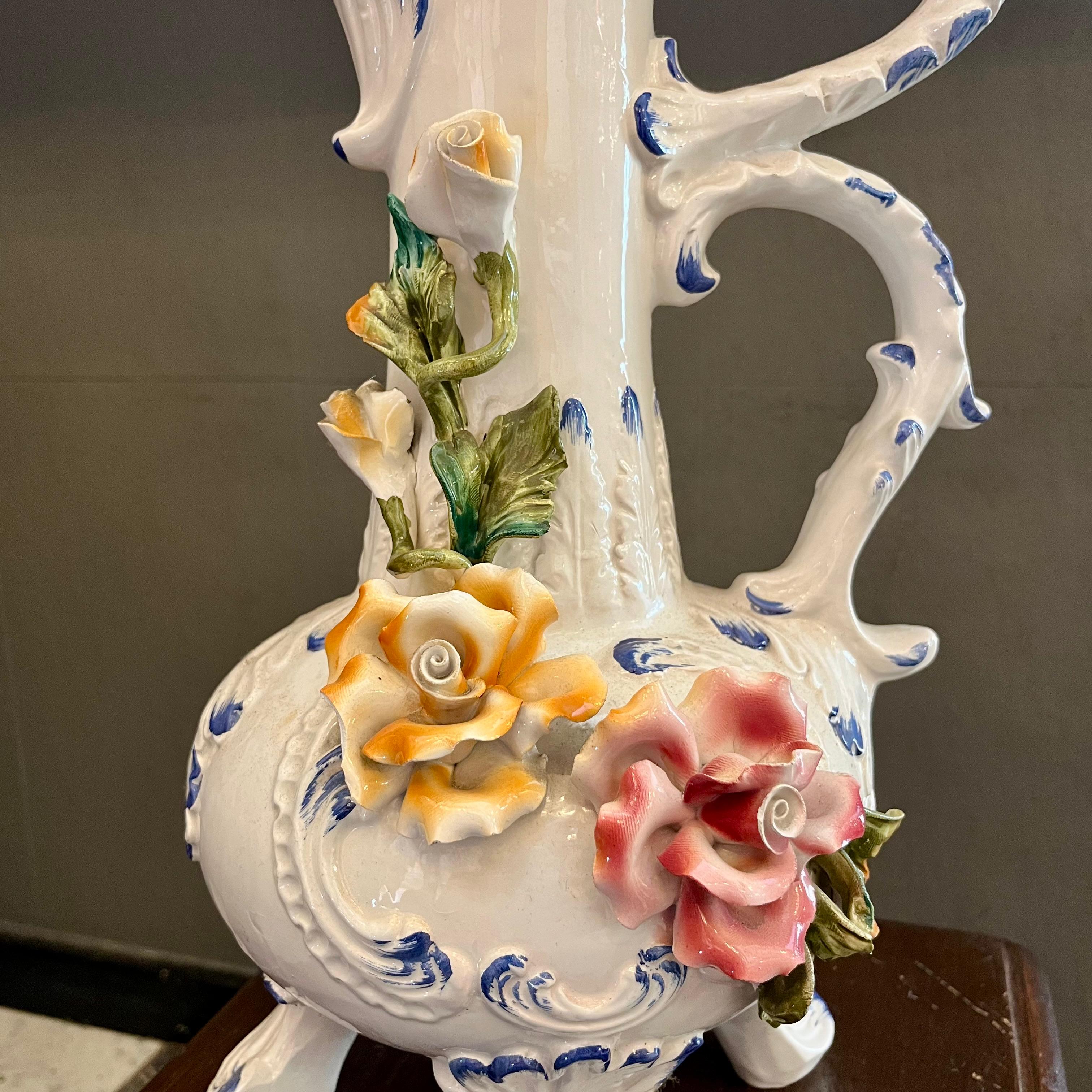 Gorgeous Vintage Capidimonte Water Pitcher