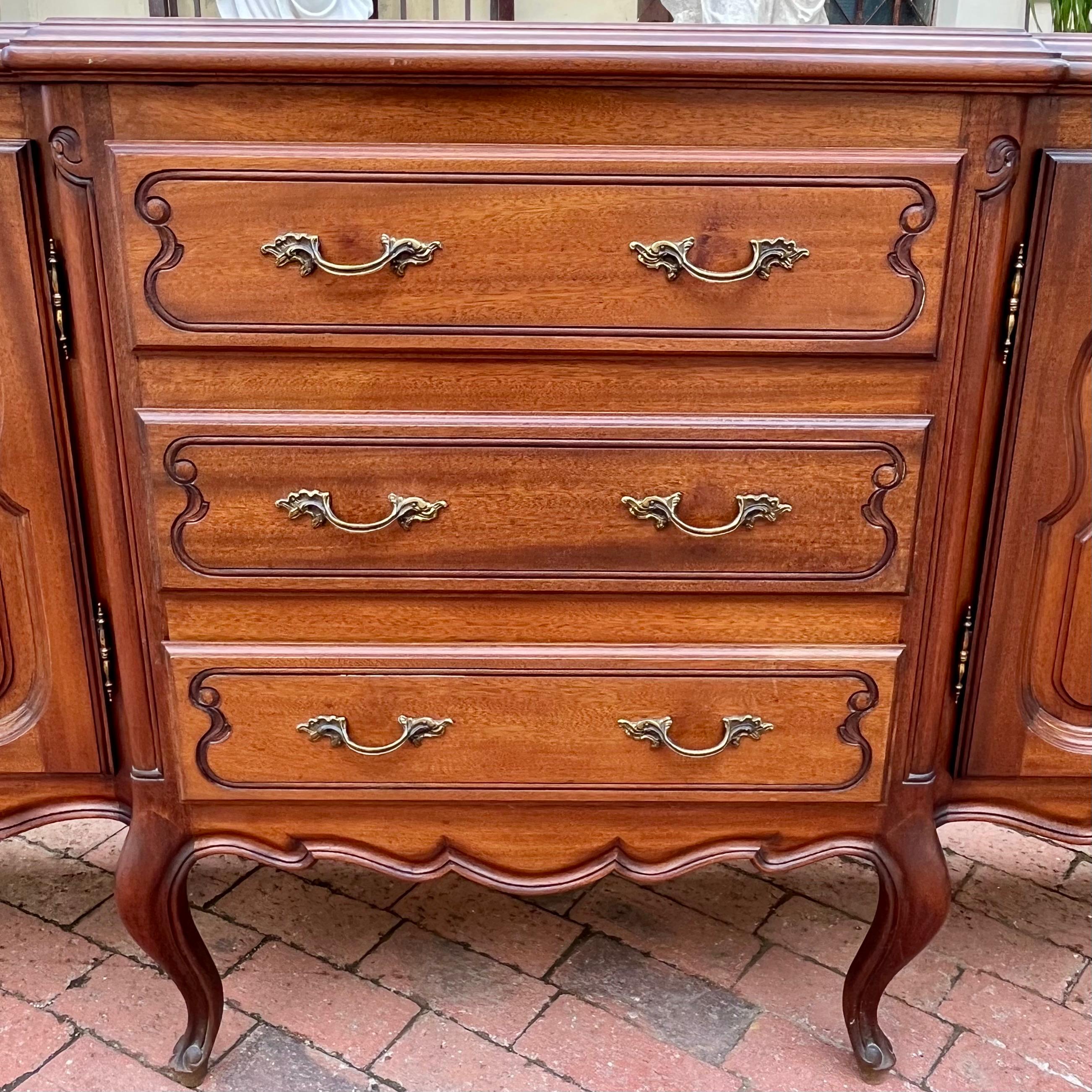 Antique French Provincial Sideboard in Mahogany, Mid 20th Century