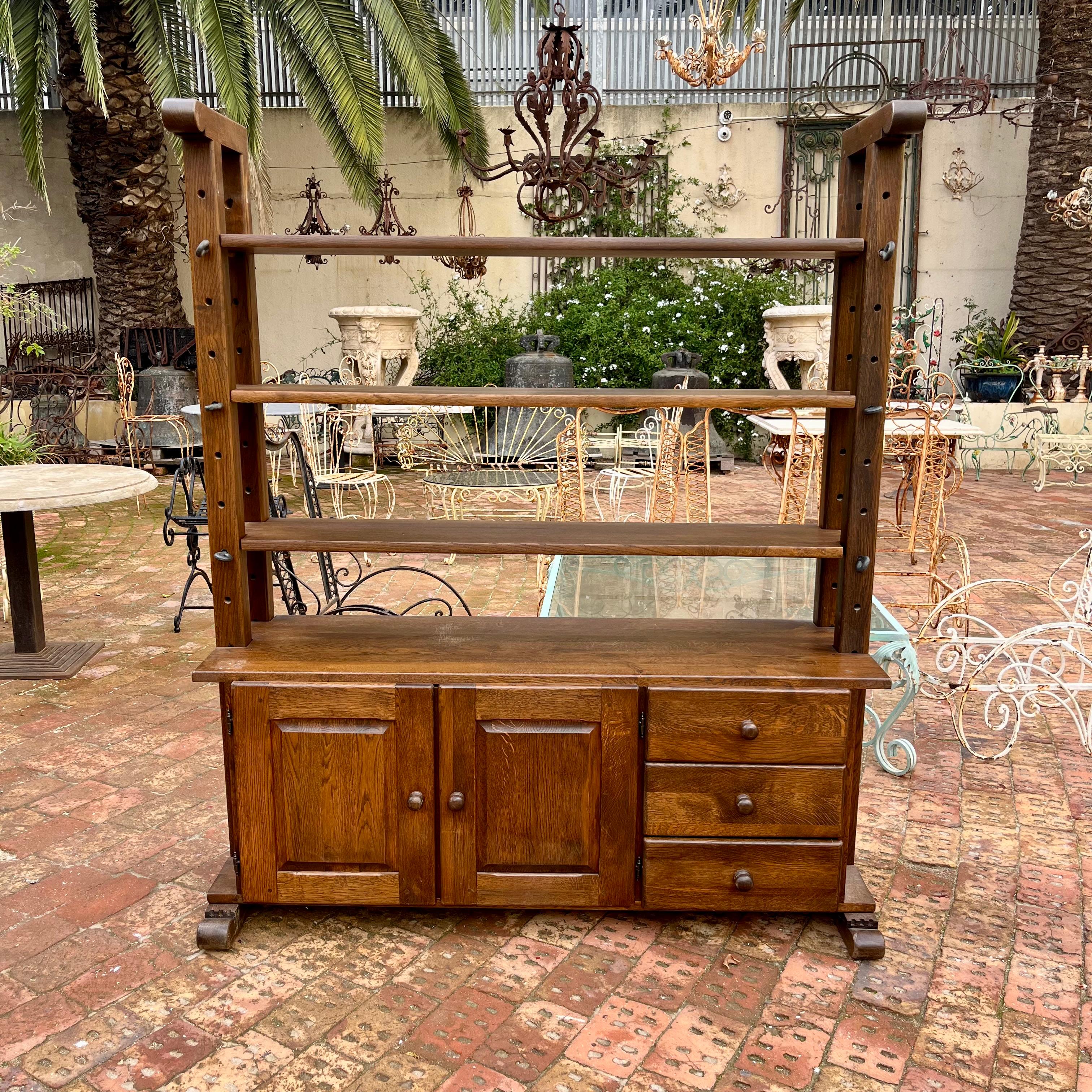 Early 20th Century Oak Dresser with Adjustable Shelving