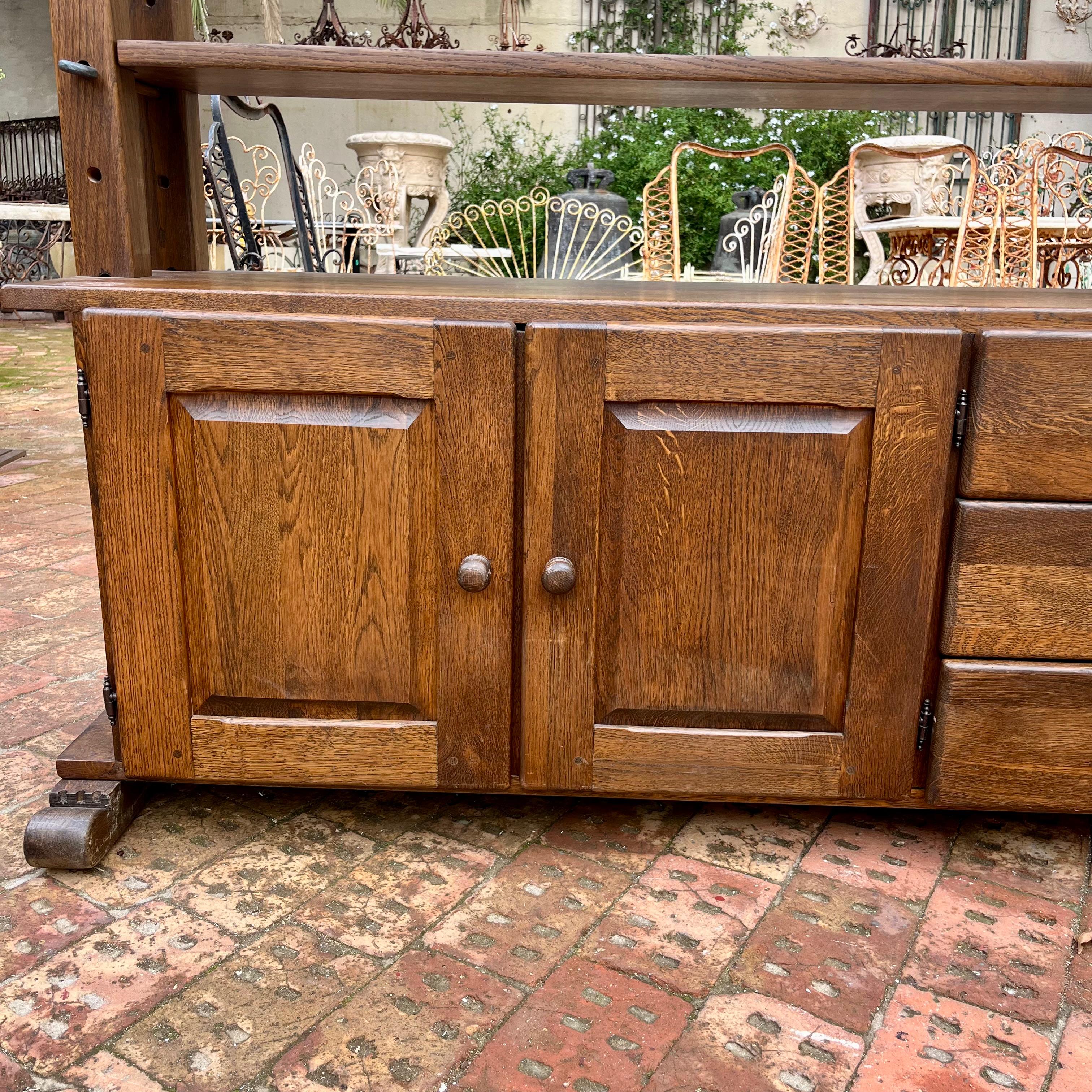 Early 20th Century Oak Dresser with Adjustable Shelving