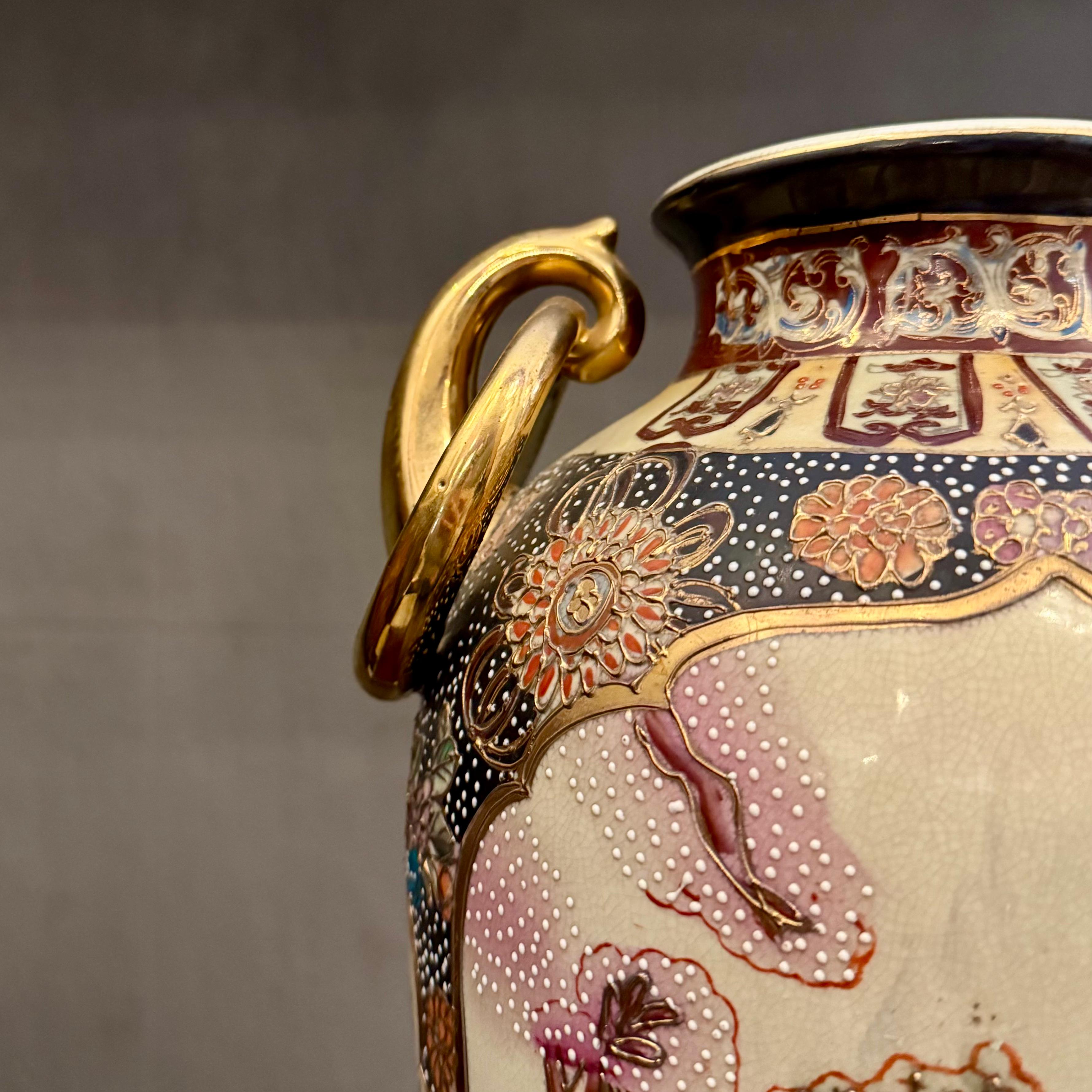 Stunning Antique Asian Urn with Gilt details