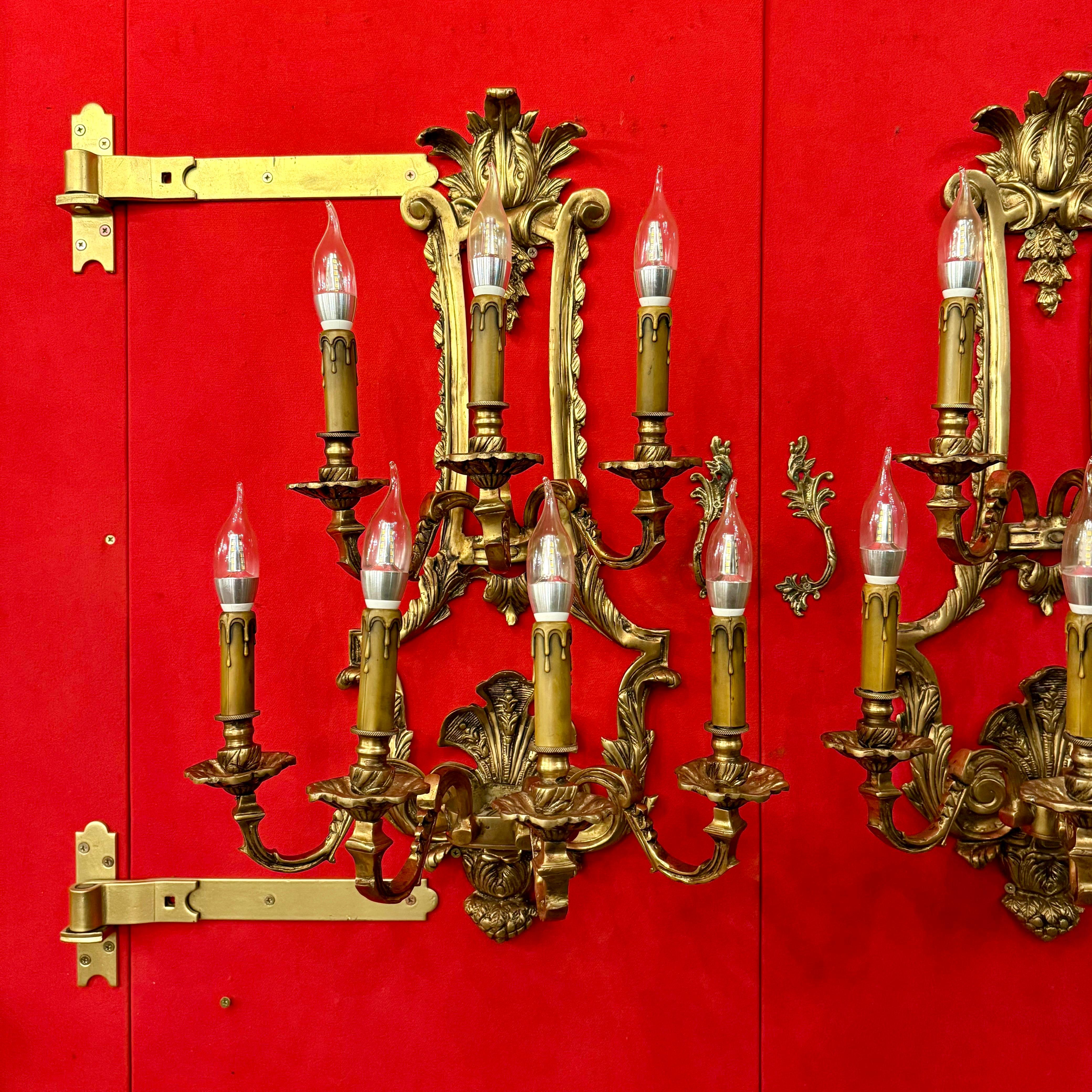 Stunning Empire Style Brass Wall Sconces