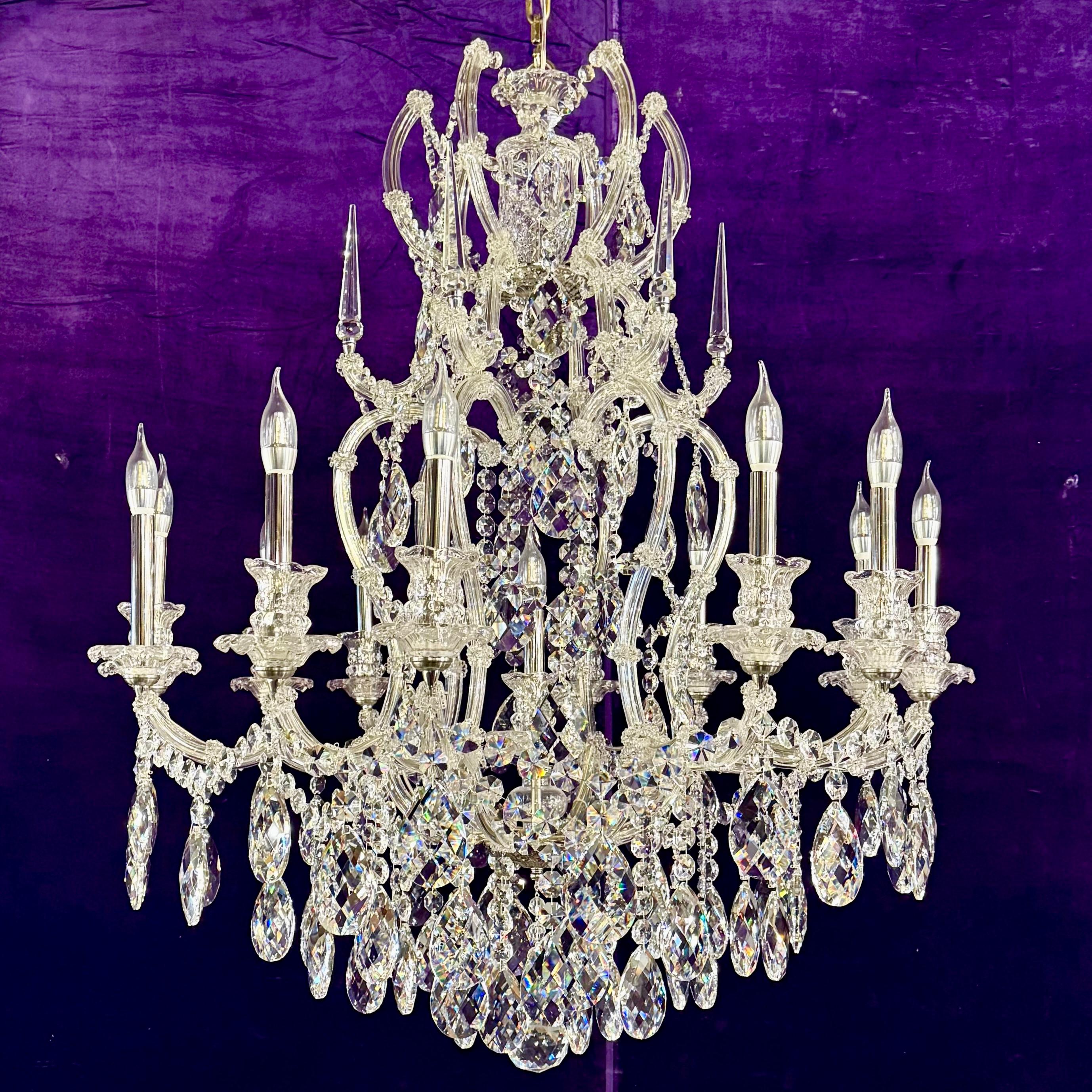 Modern Maria Theresa-Style Crystal Chandelier