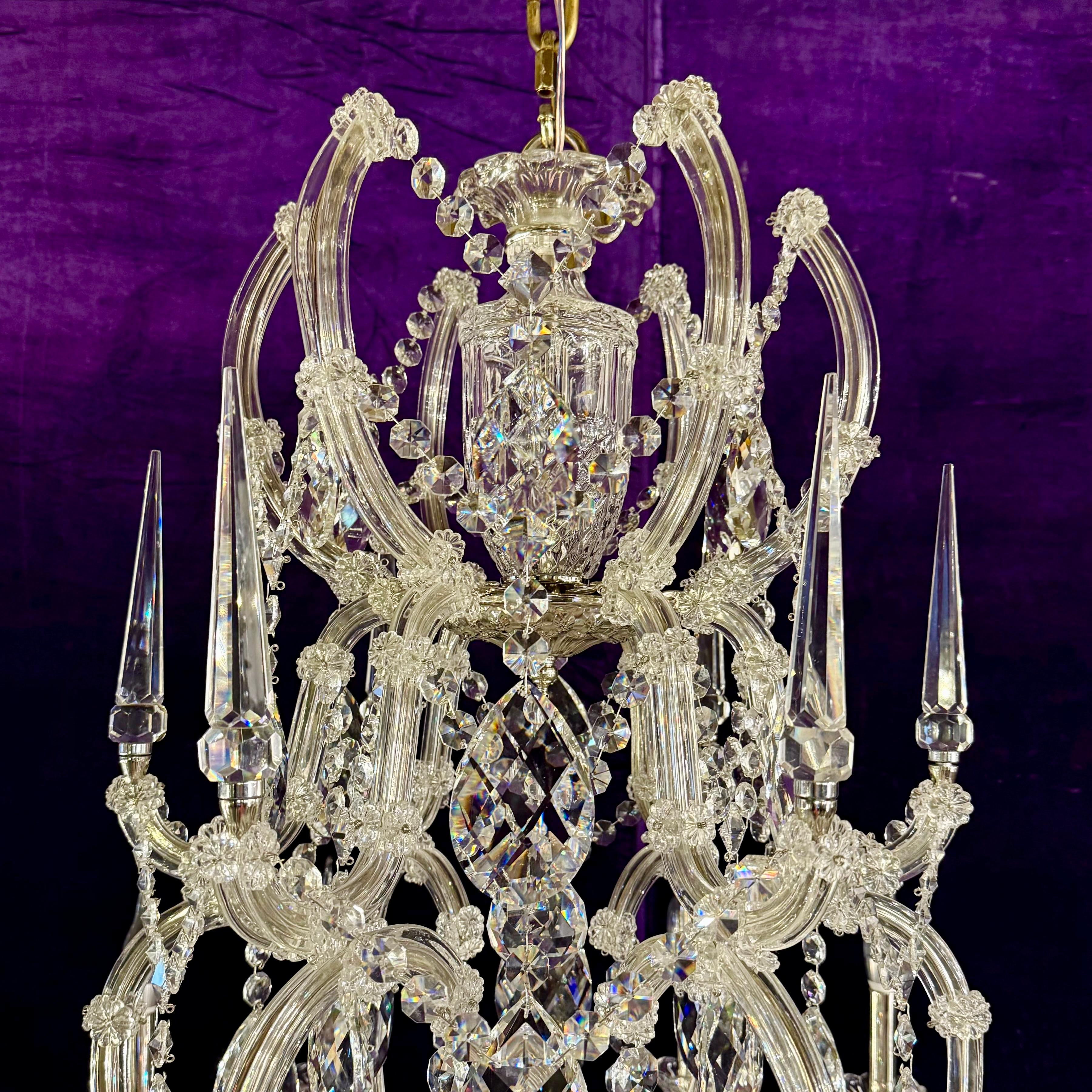 Modern Maria Theresa-Style Crystal Chandelier