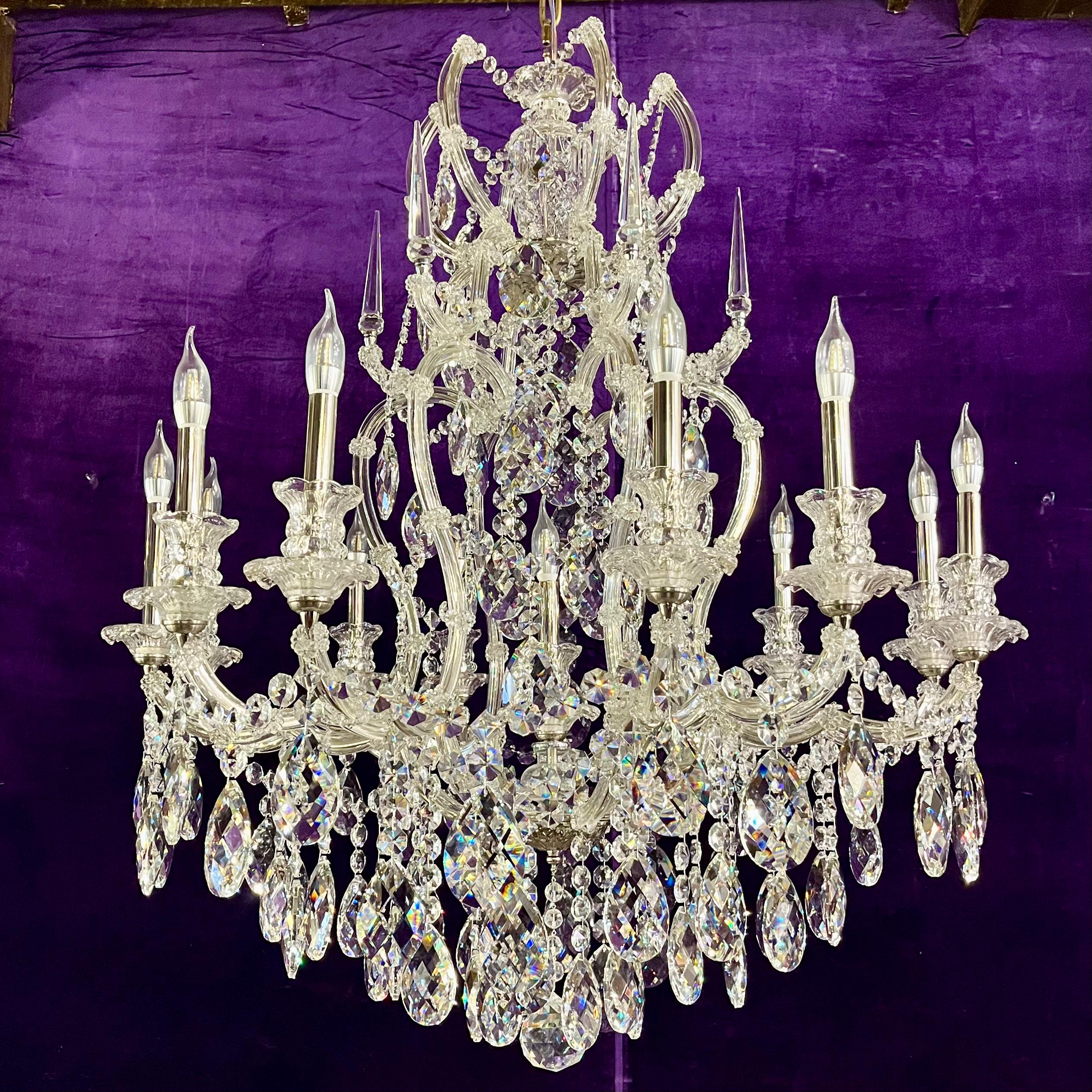 Modern Maria Theresa-Style Crystal Chandelier