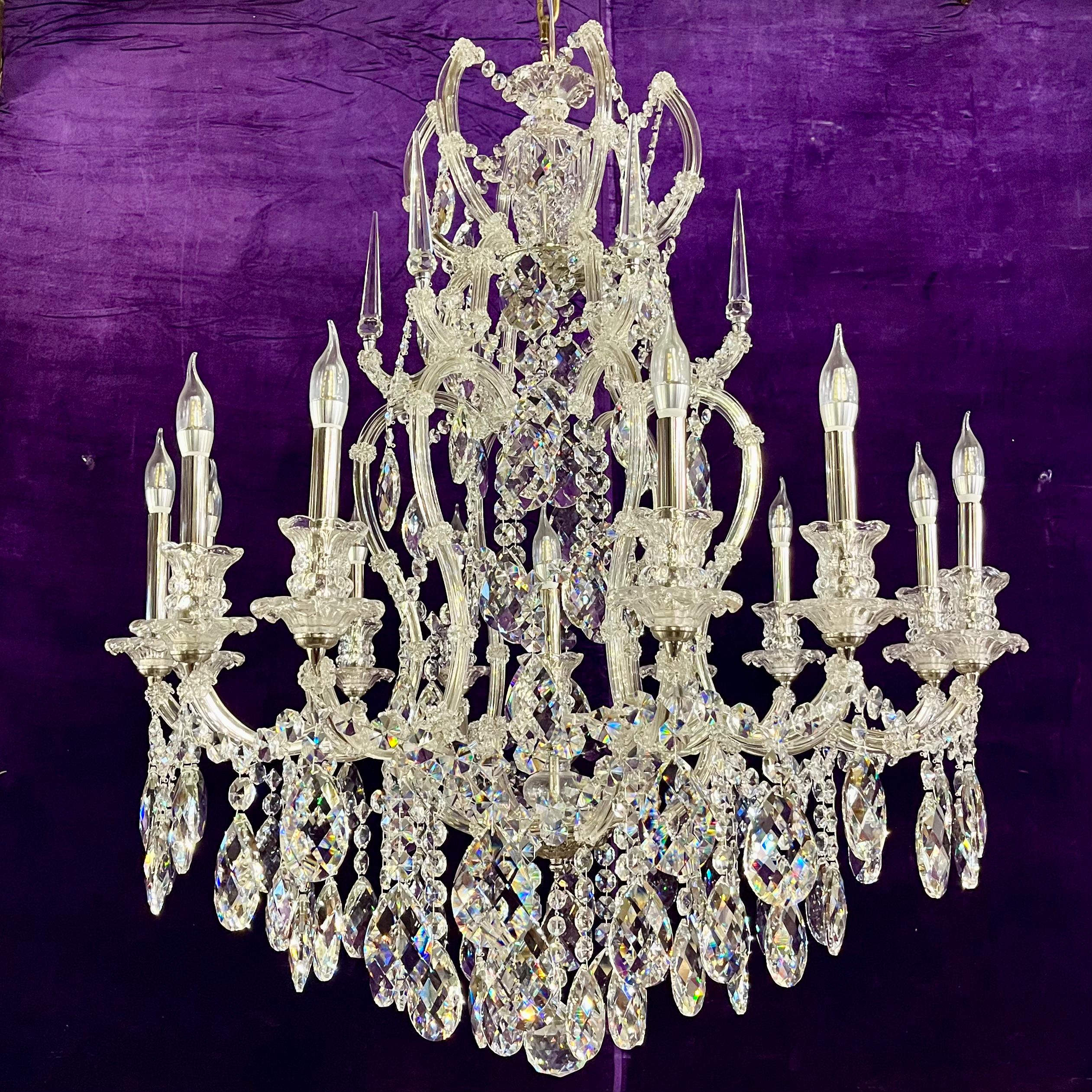 Modern Maria Theresa-Style Crystal Chandelier