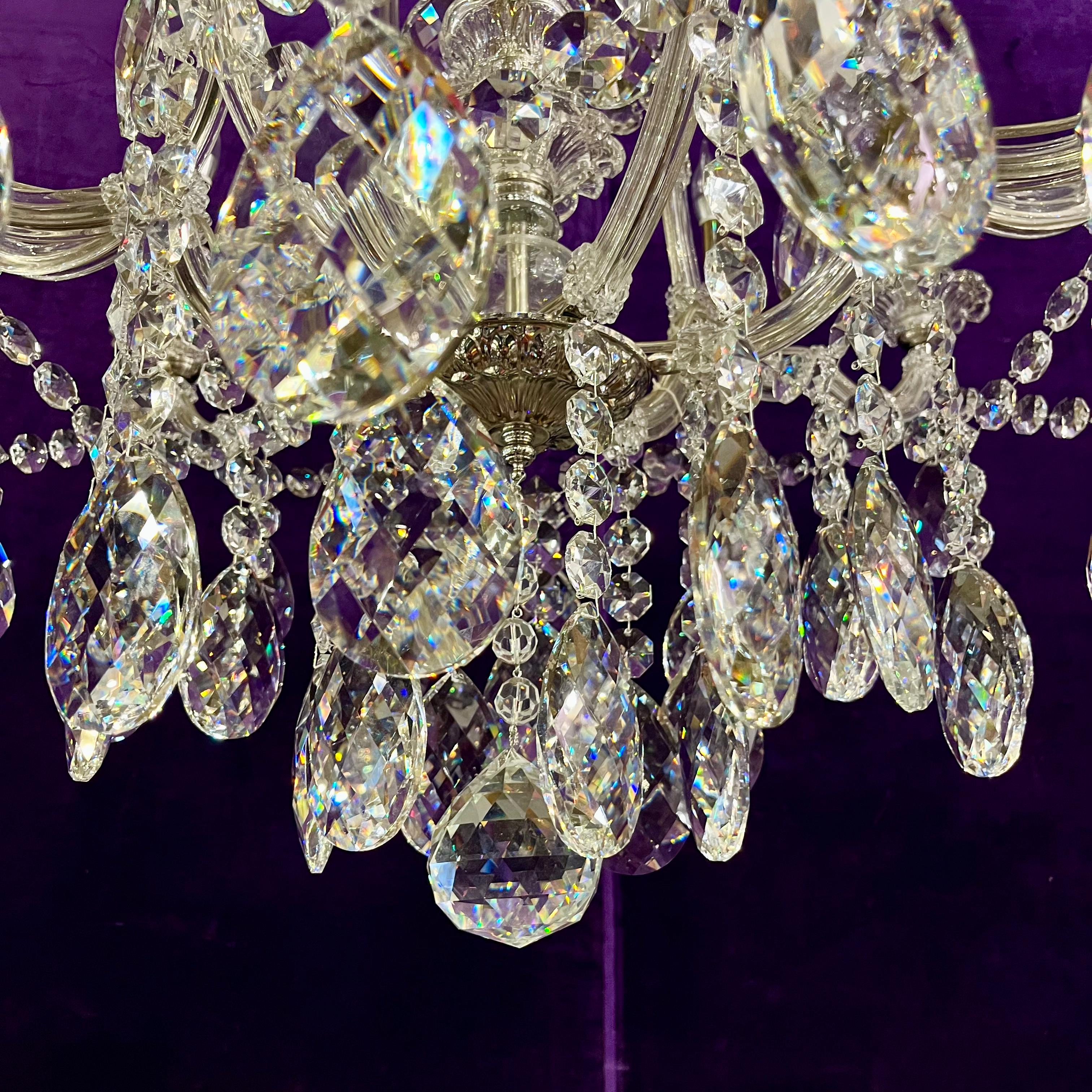 Modern Maria Theresa-Style Crystal Chandelier