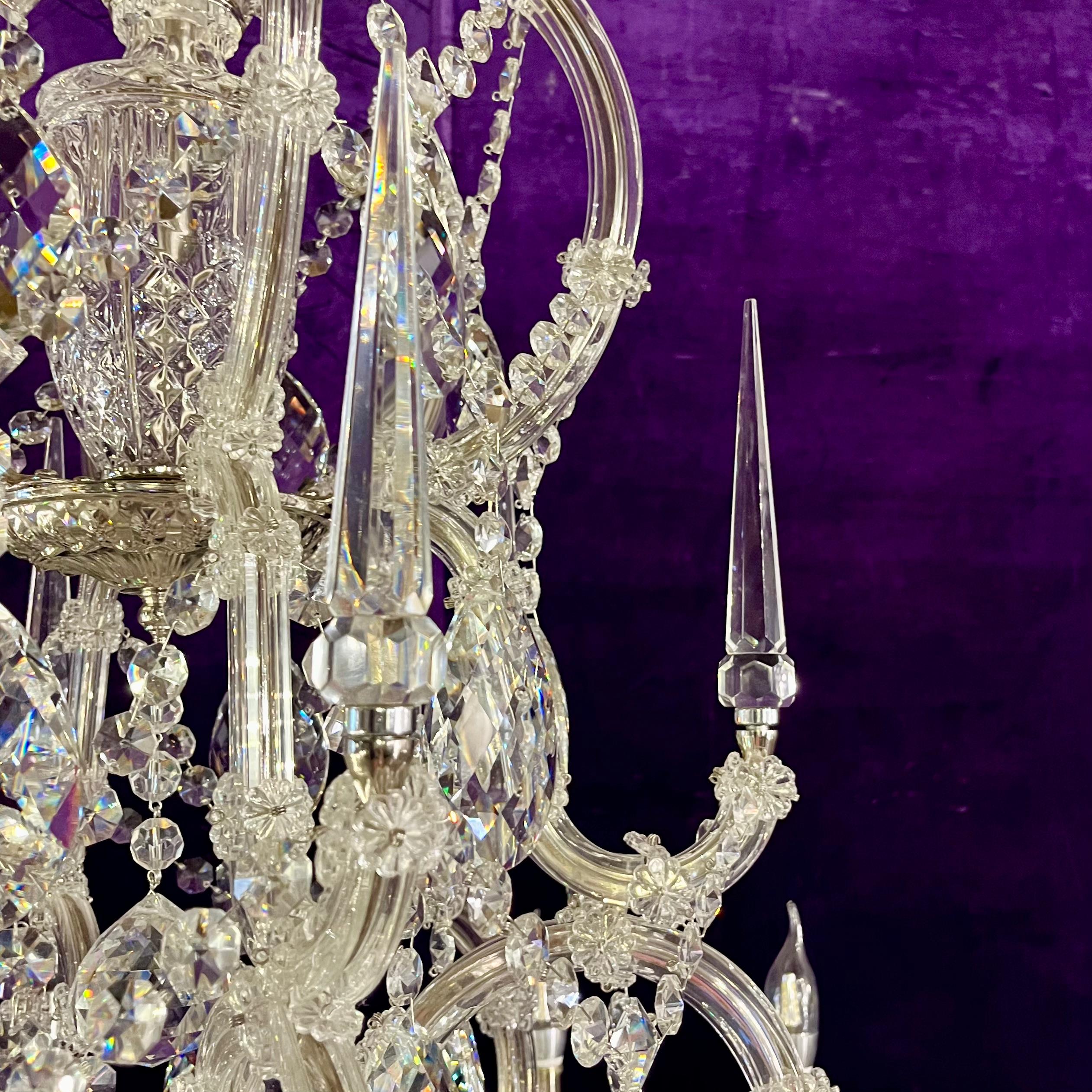 Modern Maria Theresa-Style Crystal Chandelier