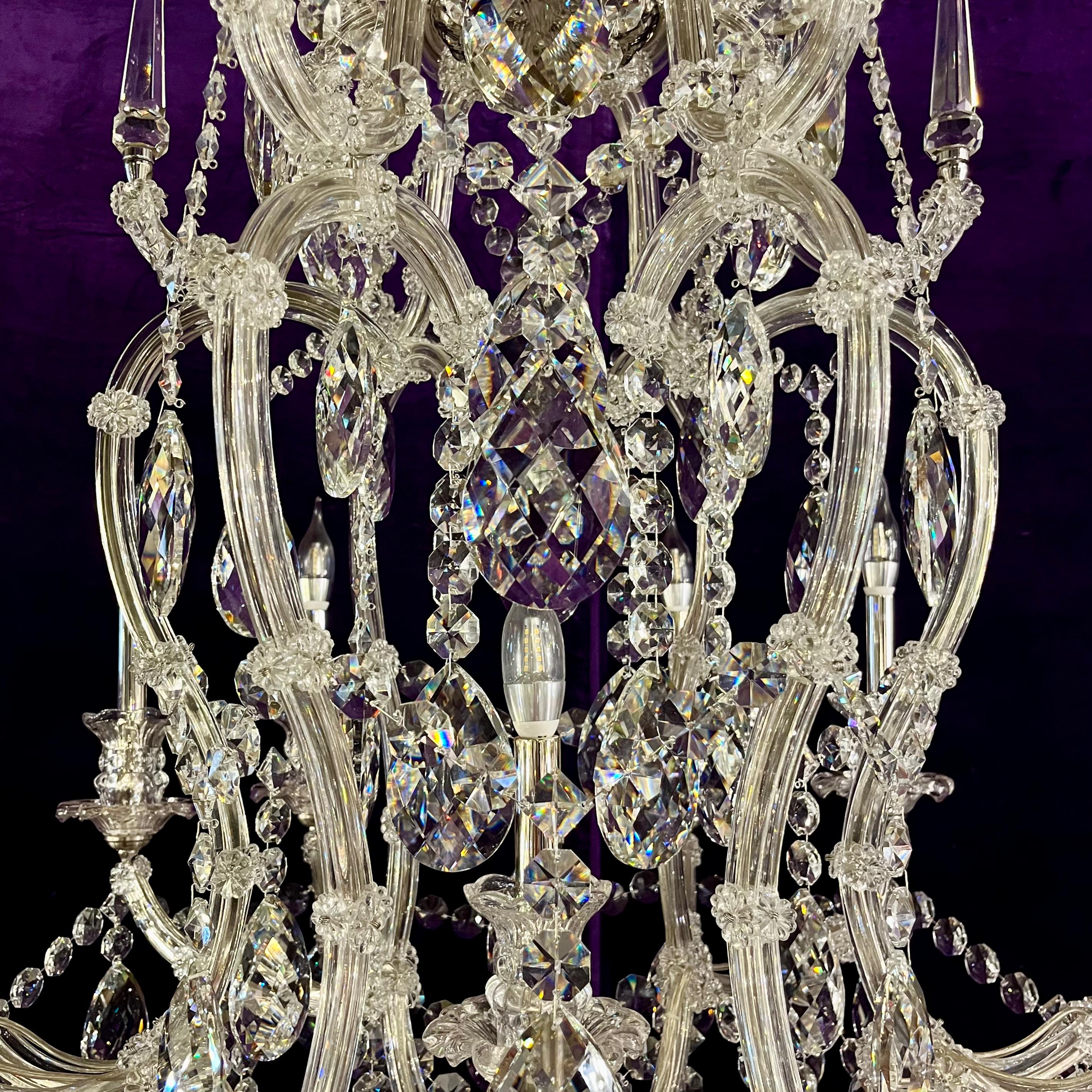 Modern Maria Theresa-Style Crystal Chandelier