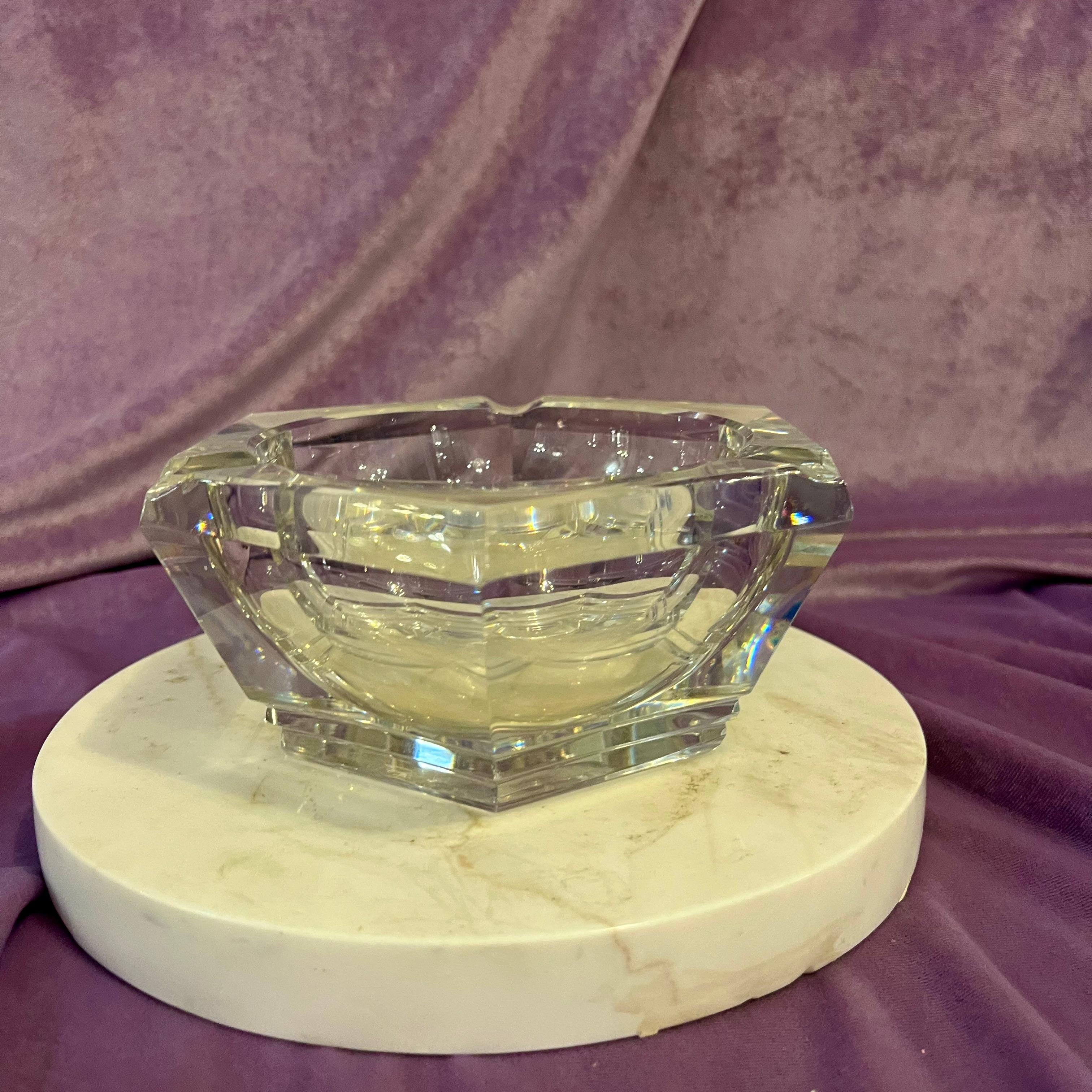 Vintage Clear Geometric Ashtray
