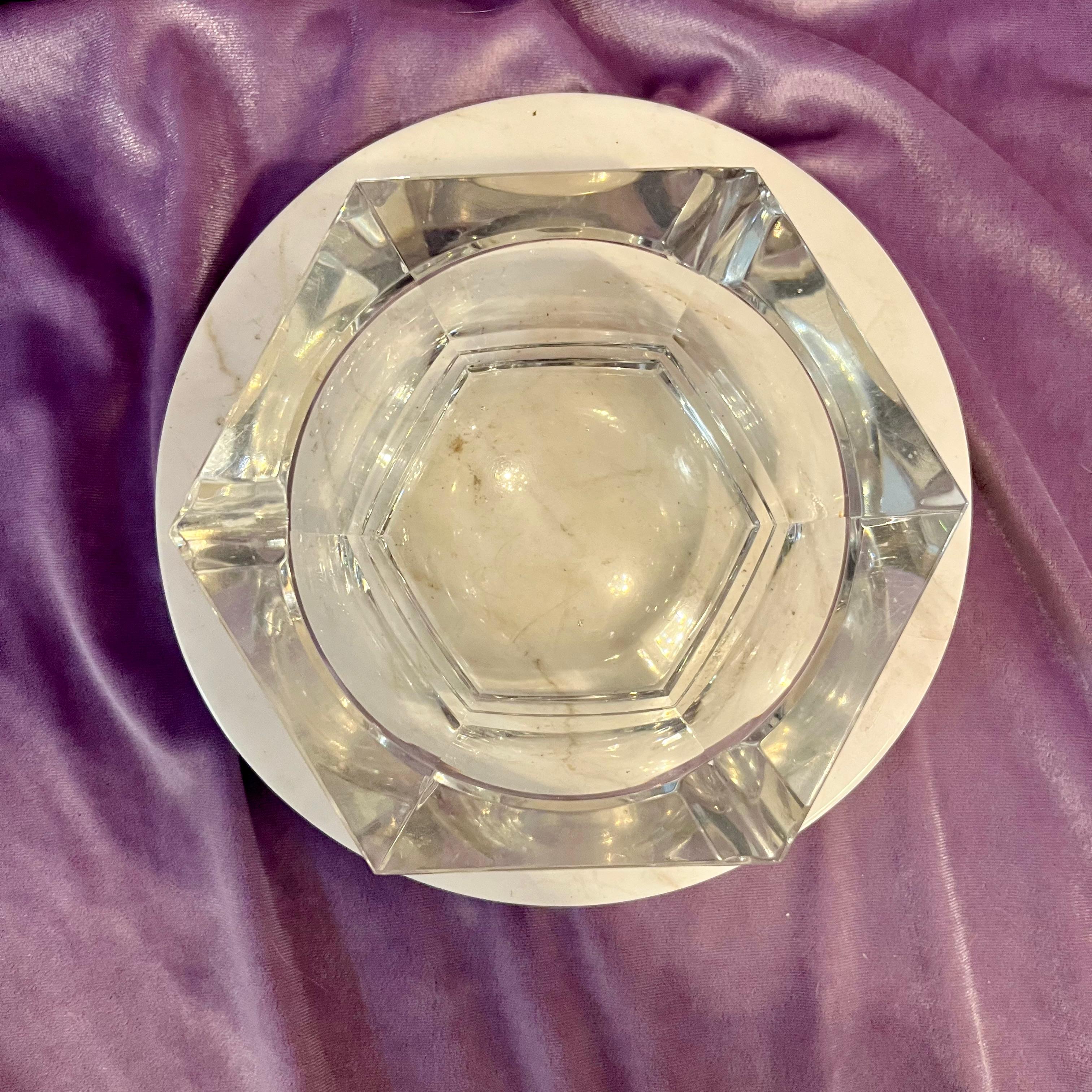 Vintage Clear Geometric Ashtray