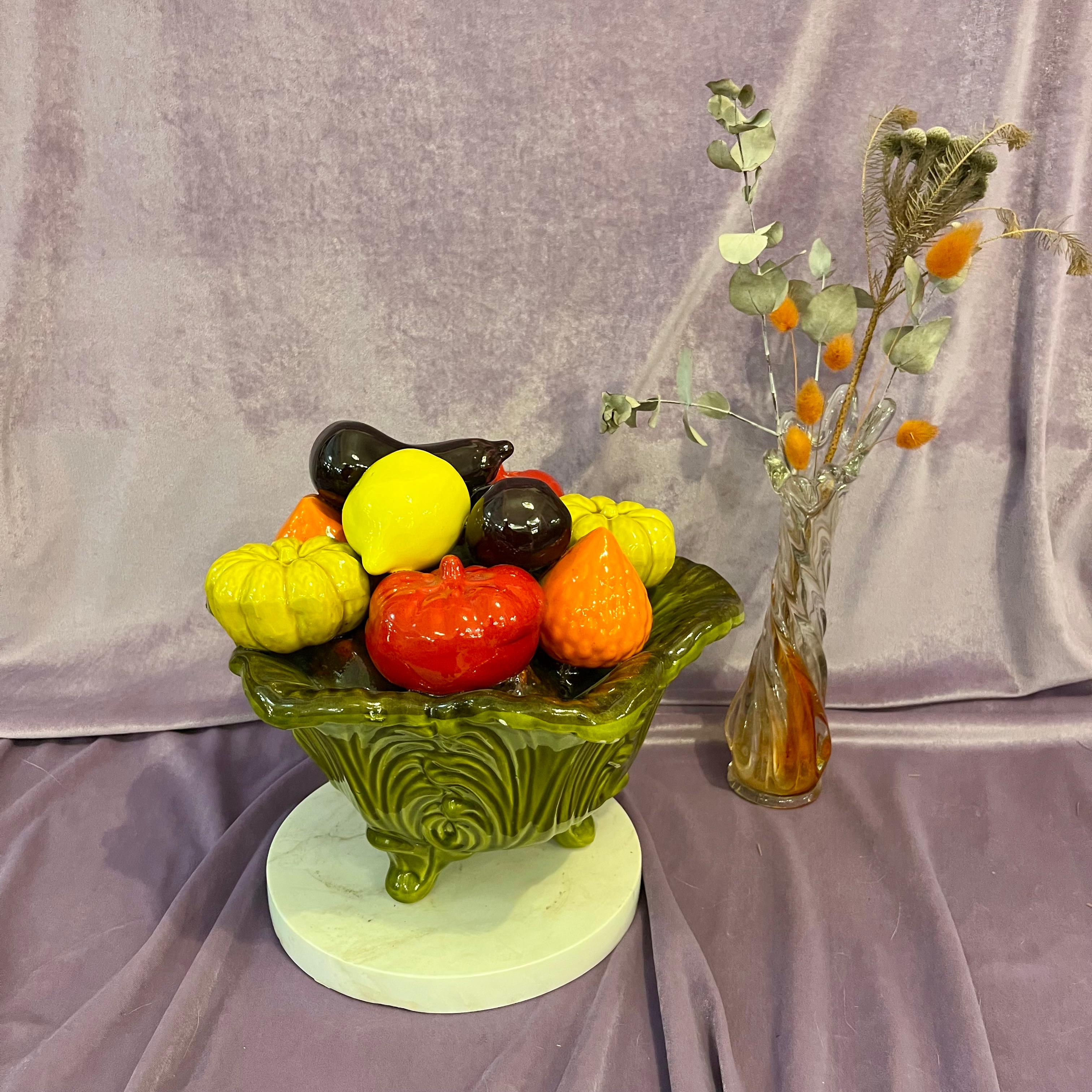 Vintage Ceramic Fruit Bowl Centerpiece