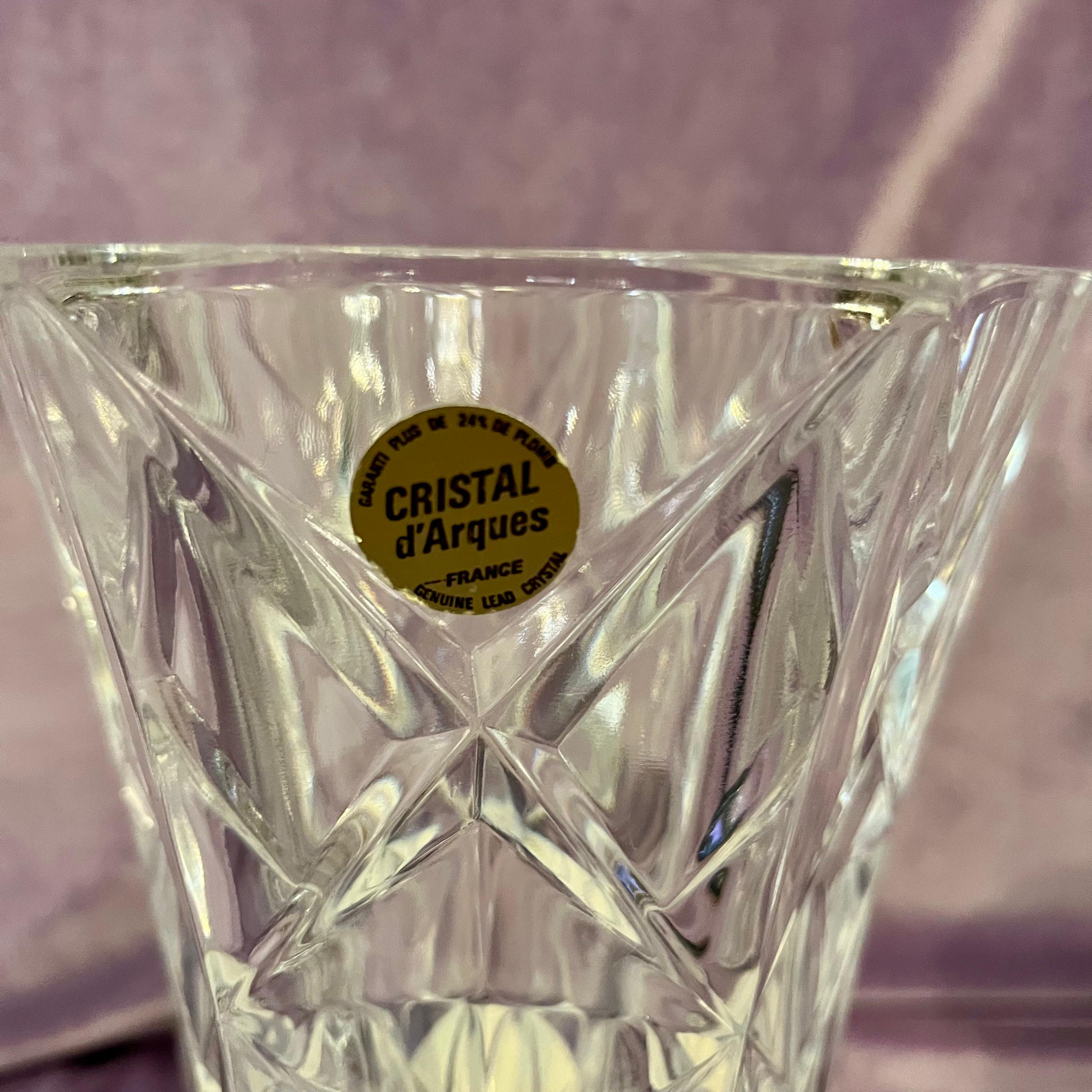 Antique French Crystal Vases with Original Sticker