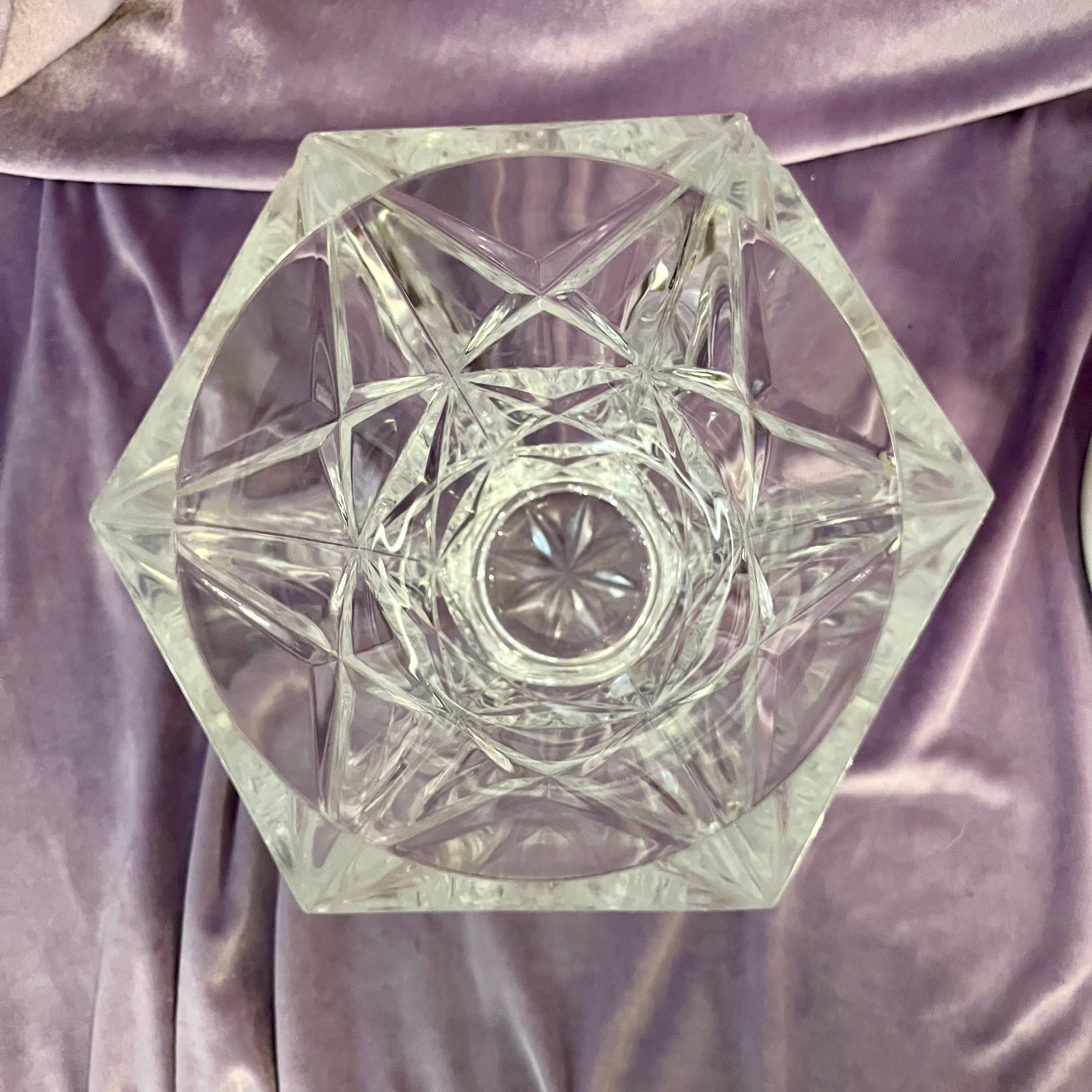 Antique French Crystal Vases with Original Sticker