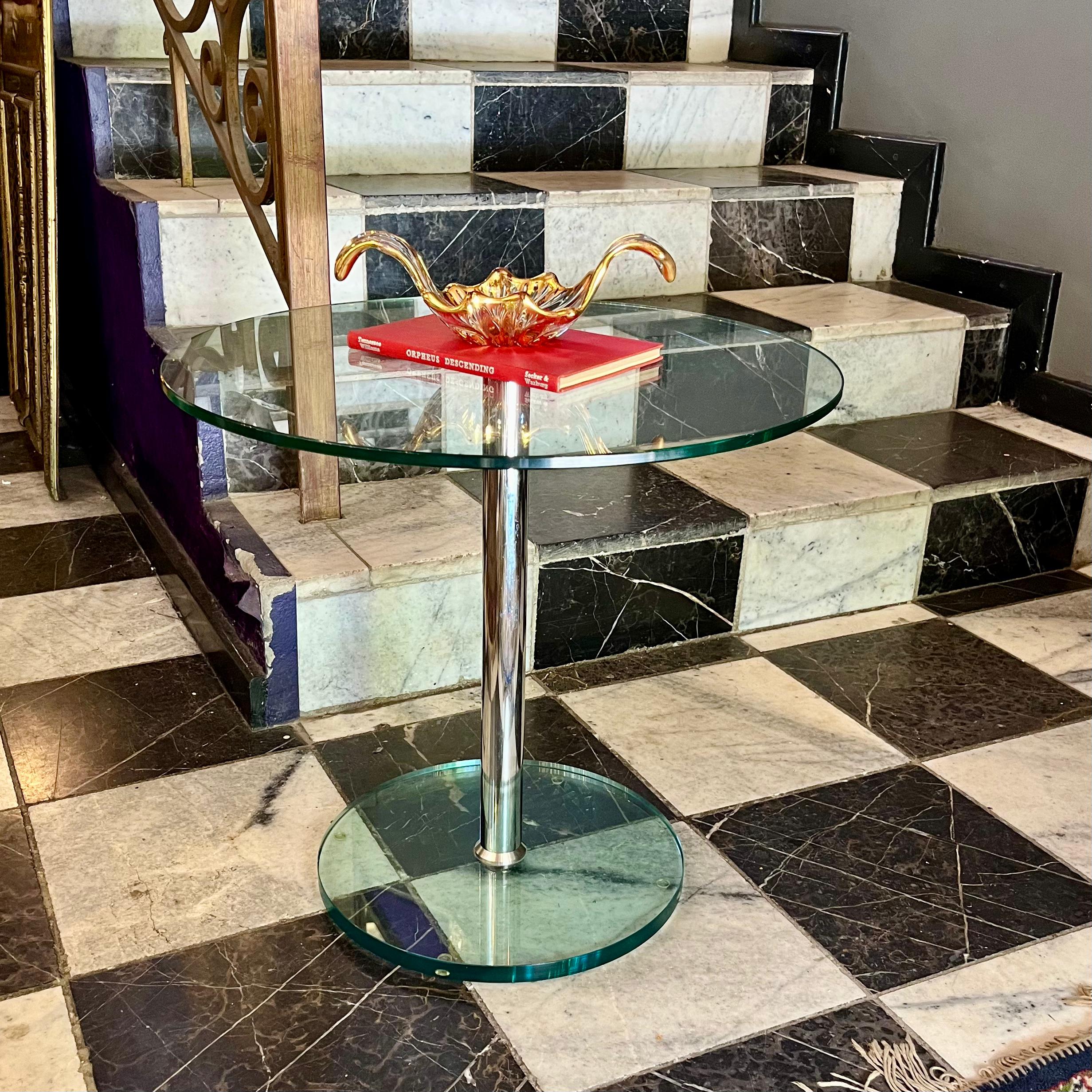Contemporary Glass and Steel Table