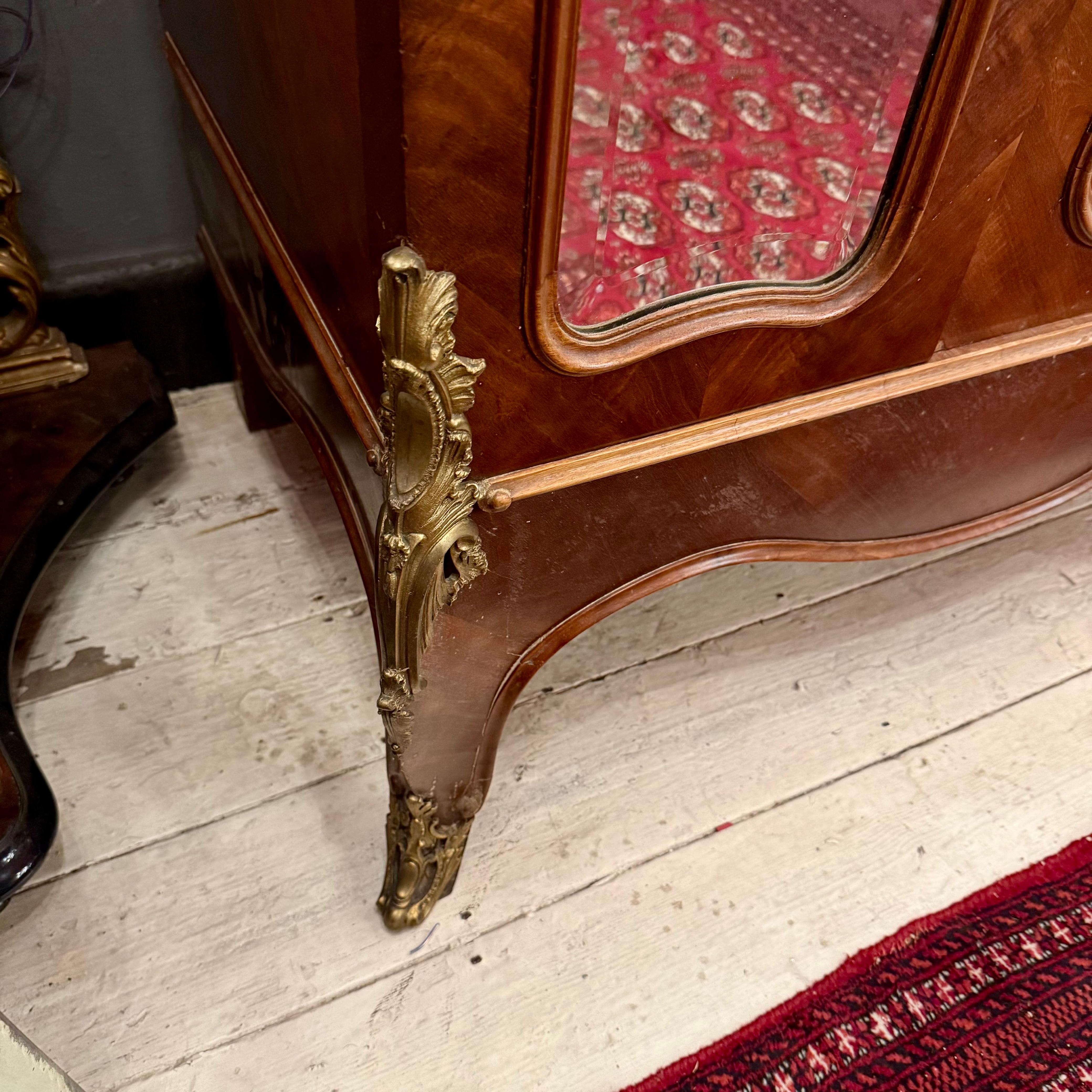 French Louis XV-Style Large Mirrored Armoire, c. 1890