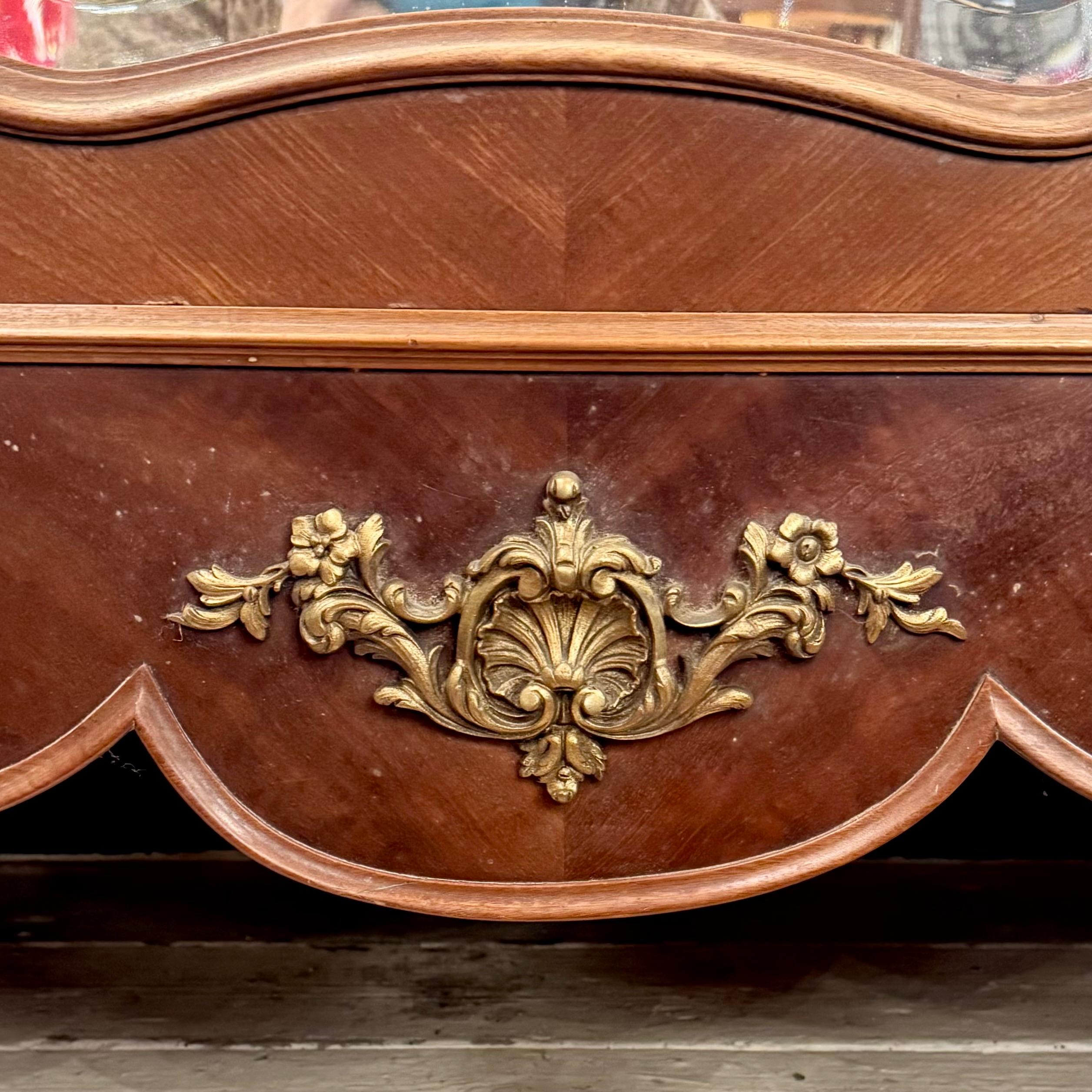 French Louis XV-Style Large Mirrored Armoire, c. 1890