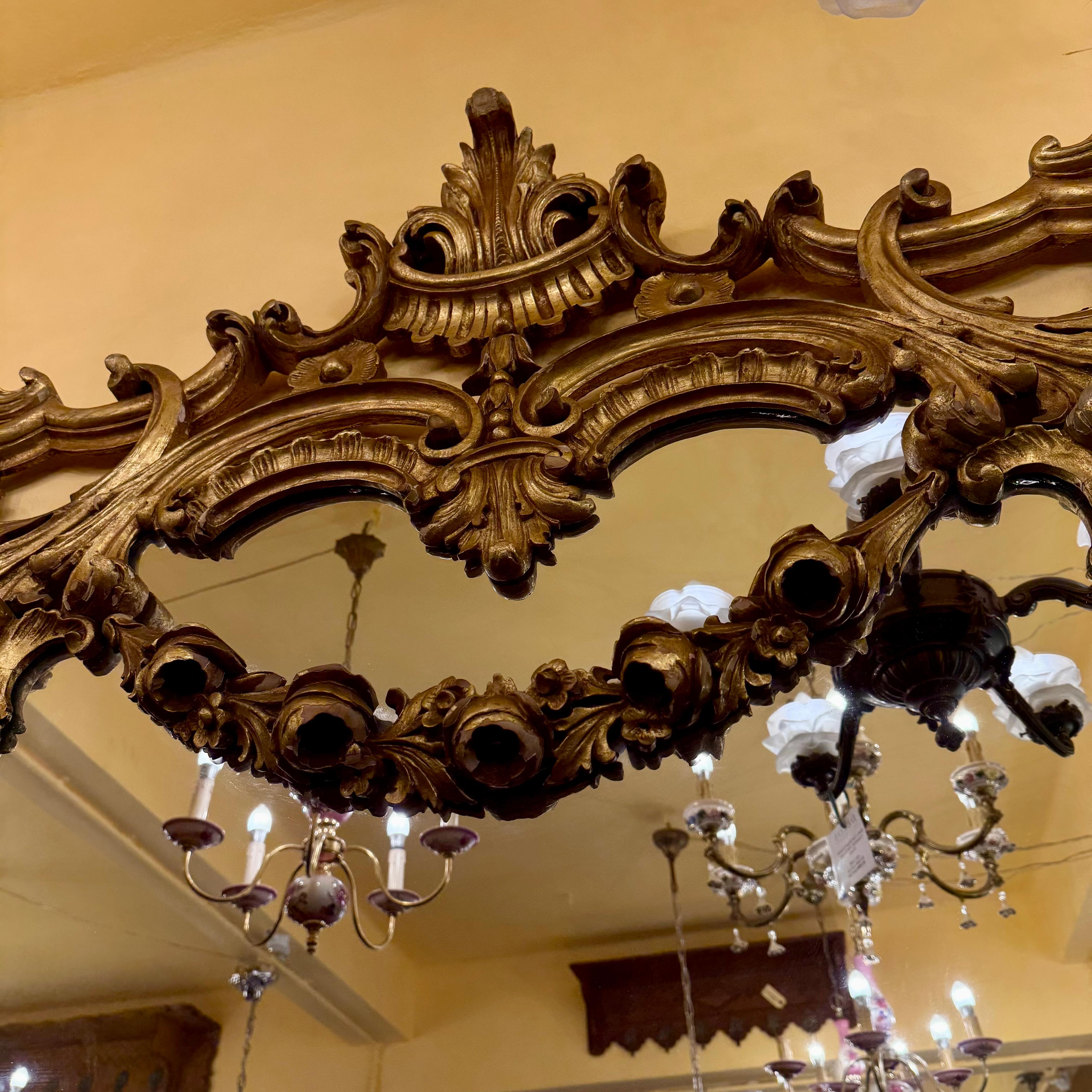 Antique Gilded Rococo Mirror & Marble Topped Console, c.1900