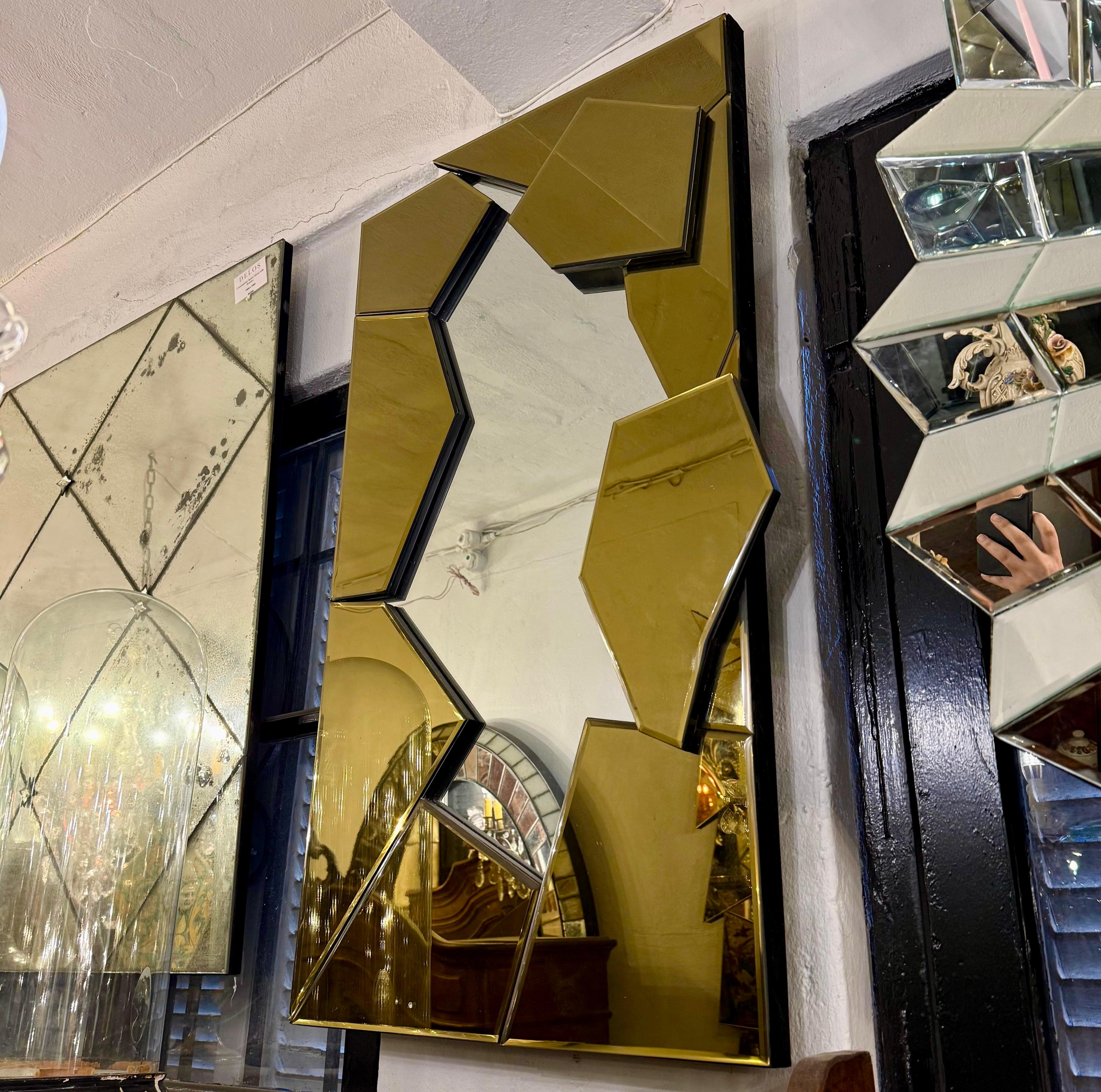 Contemporary Mirror with Amber Frame