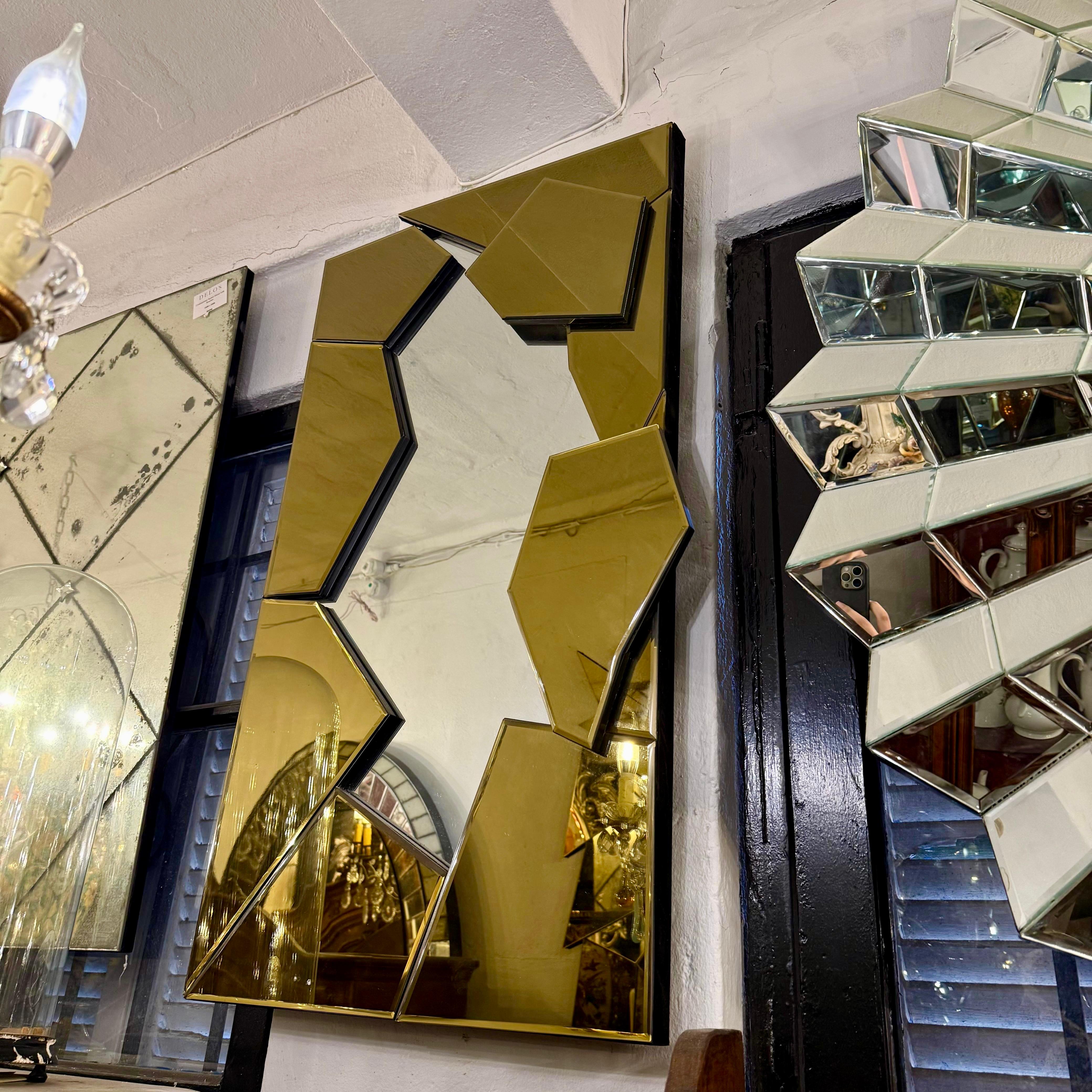 Contemporary Mirror with Amber Frame