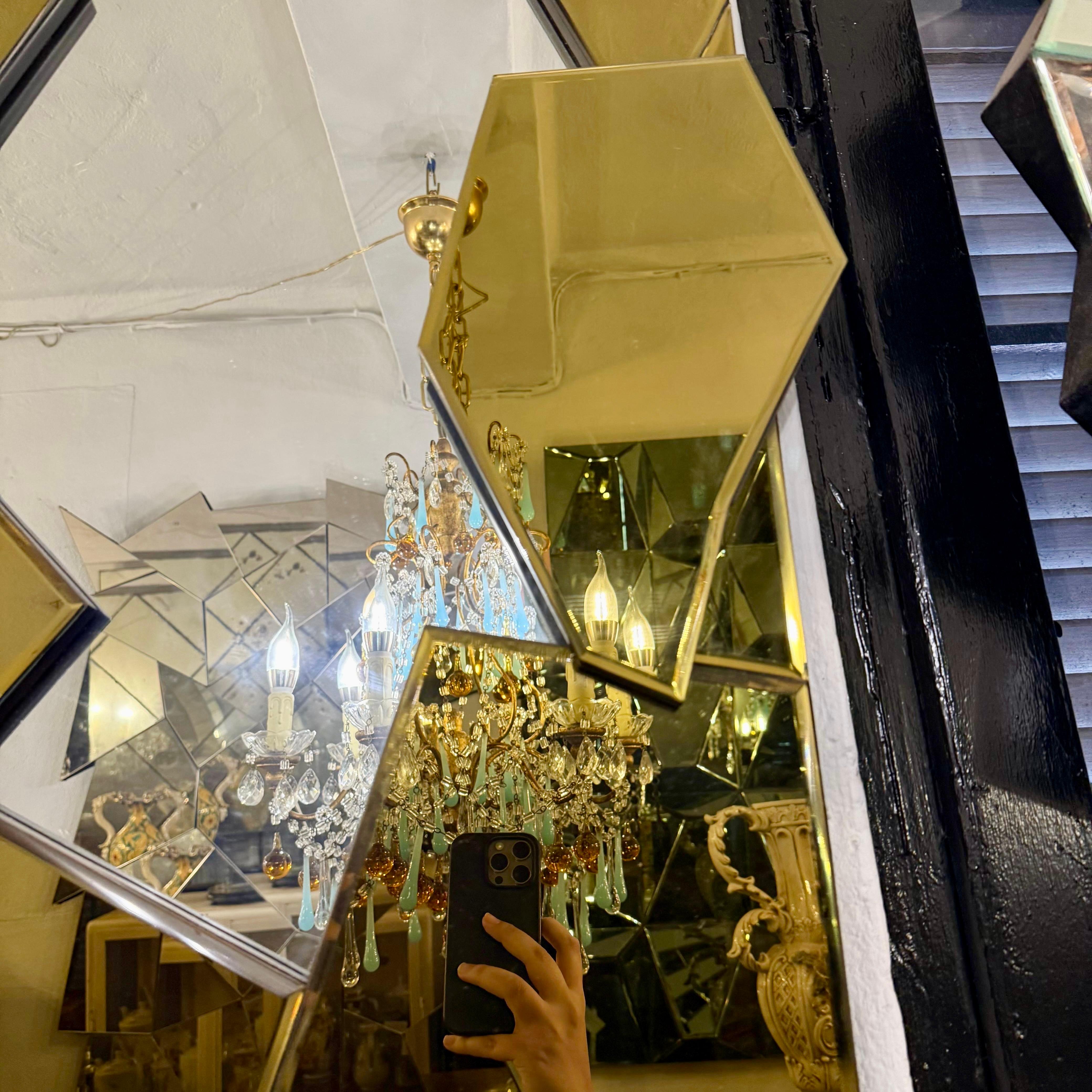 Contemporary Mirror with Amber Frame