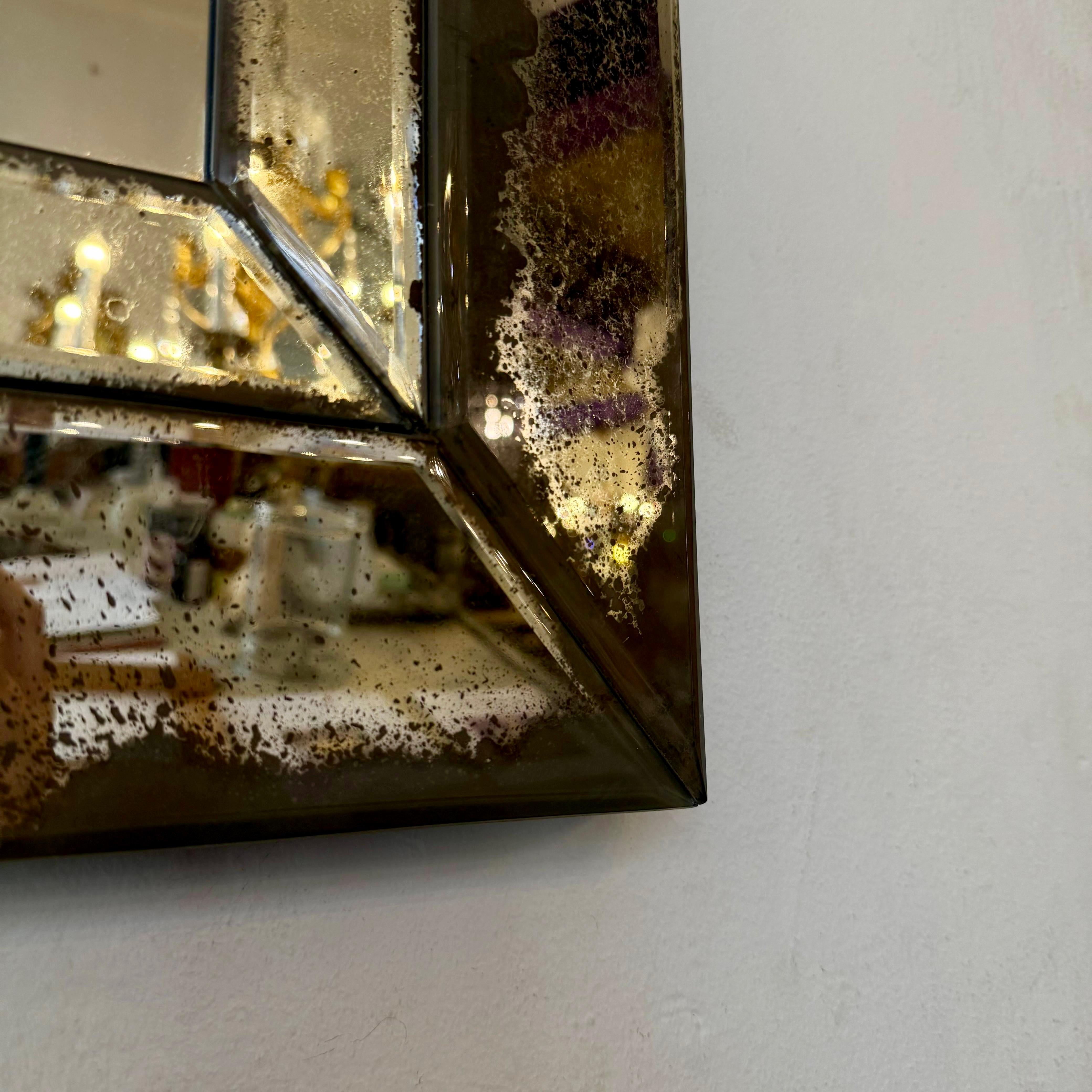 Aged Panel Mirror with Arch Detail