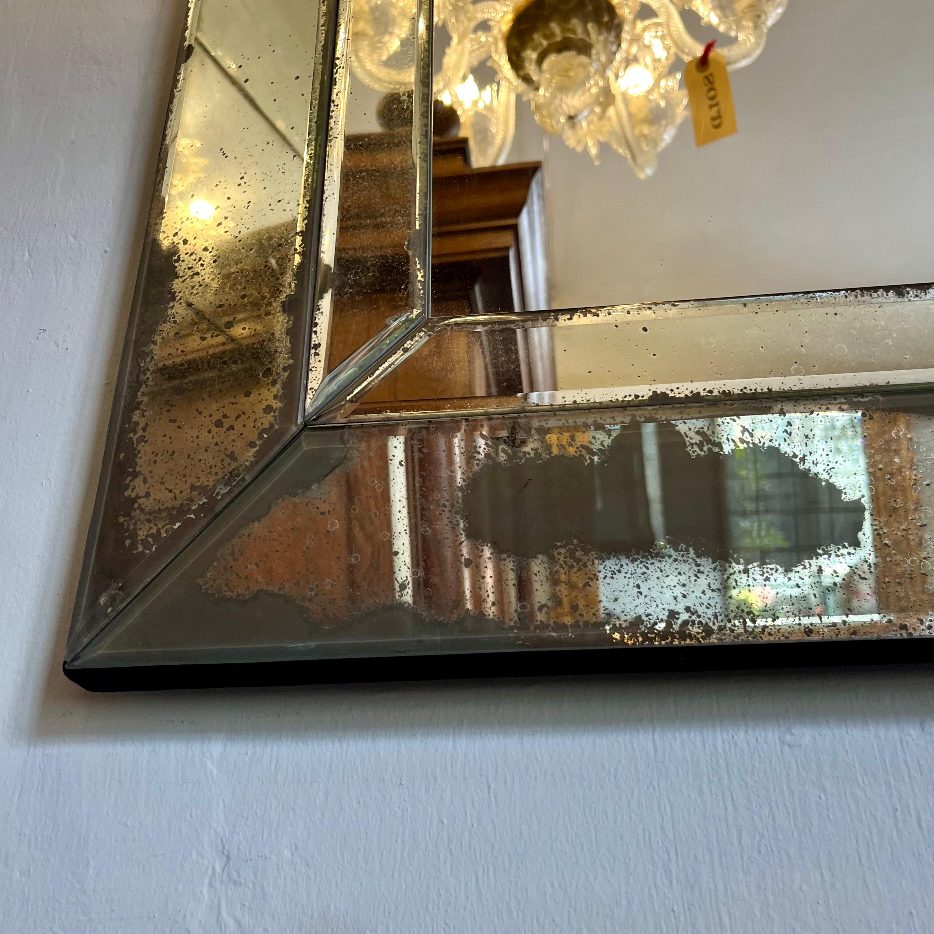 Aged Panel Mirror with Arch Detail