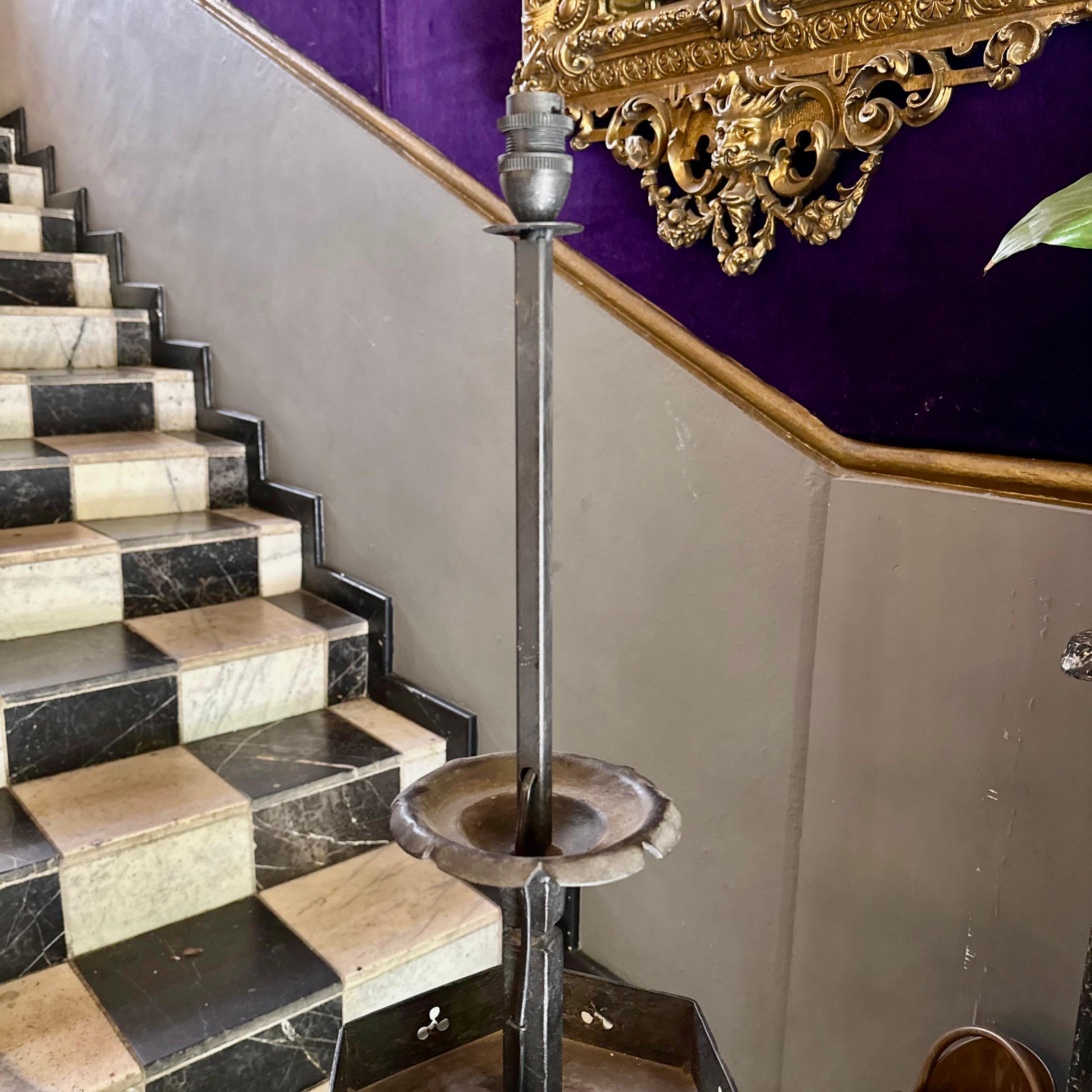 Antique Wrought Iron Standing Lamp