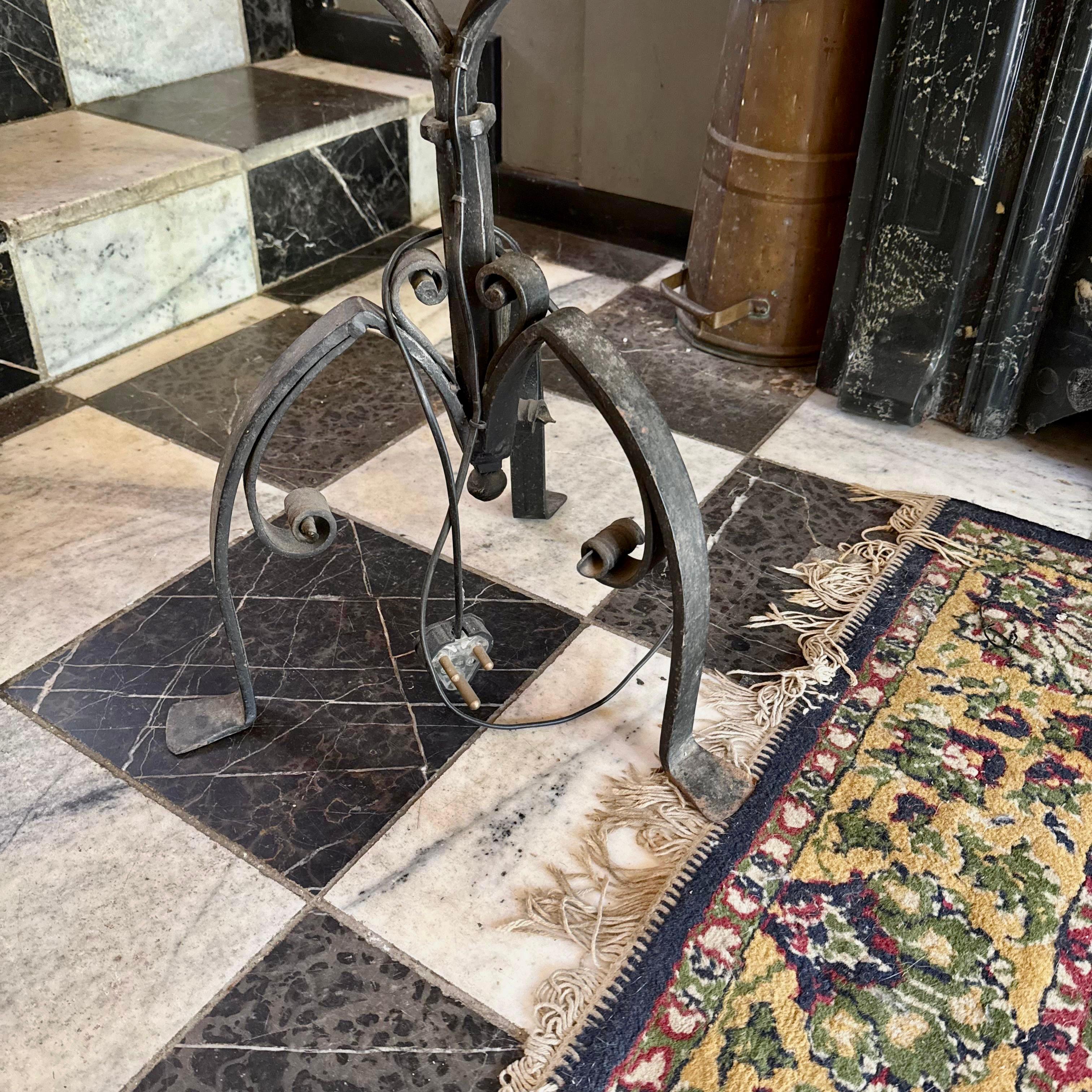 Antique Wrought Iron Standing Lamp