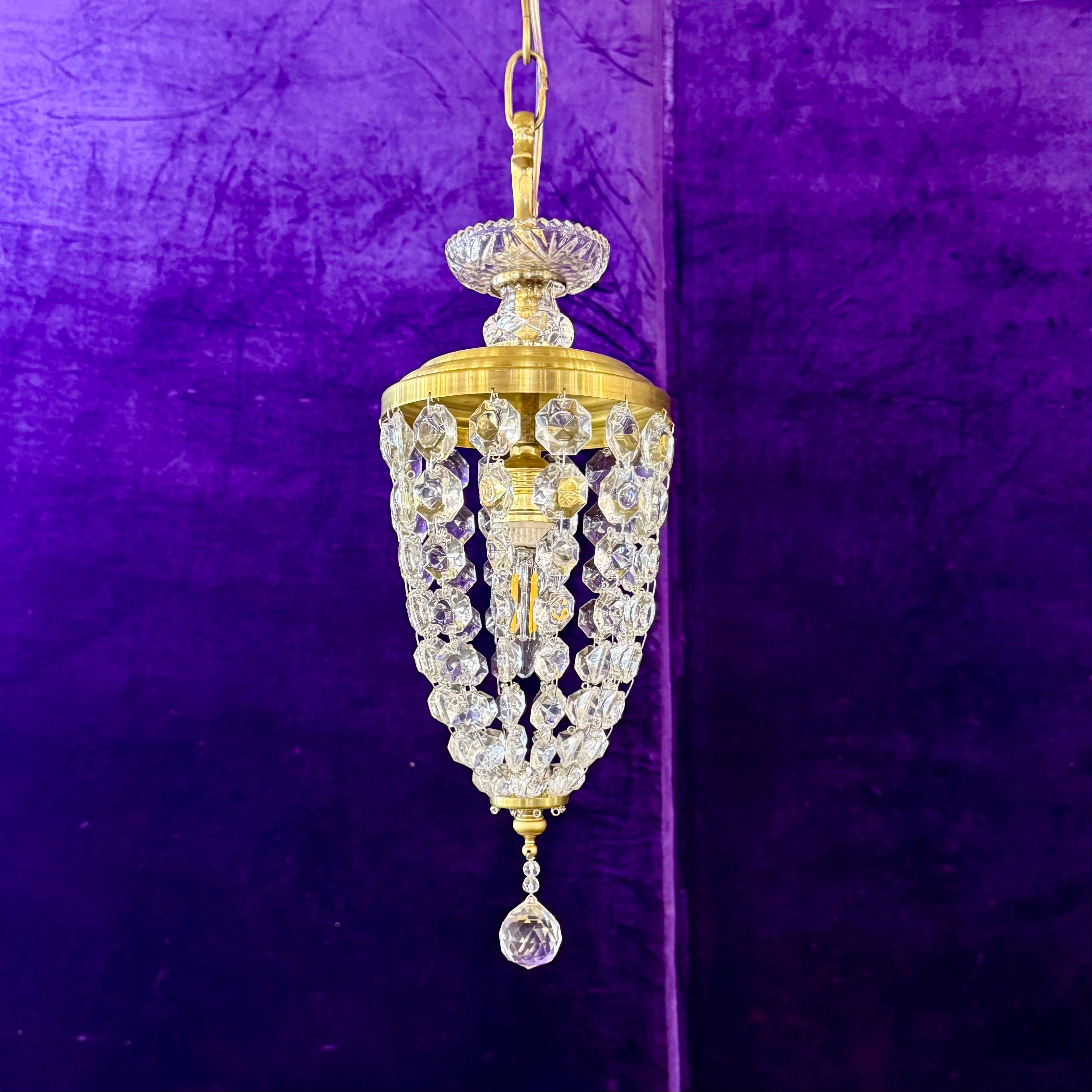 Petite Brass and Crystal Pedants