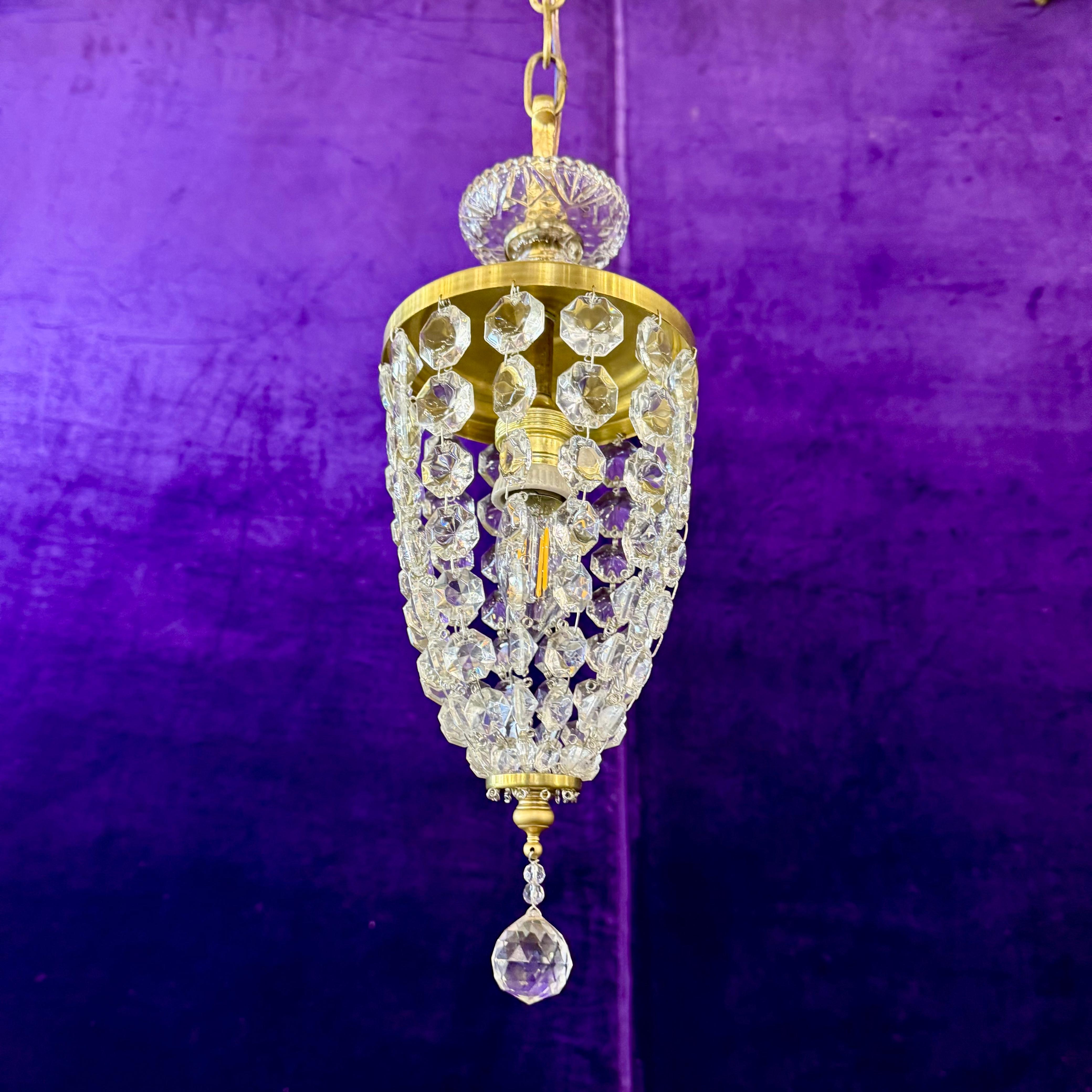 Petite Brass and Crystal Pedants